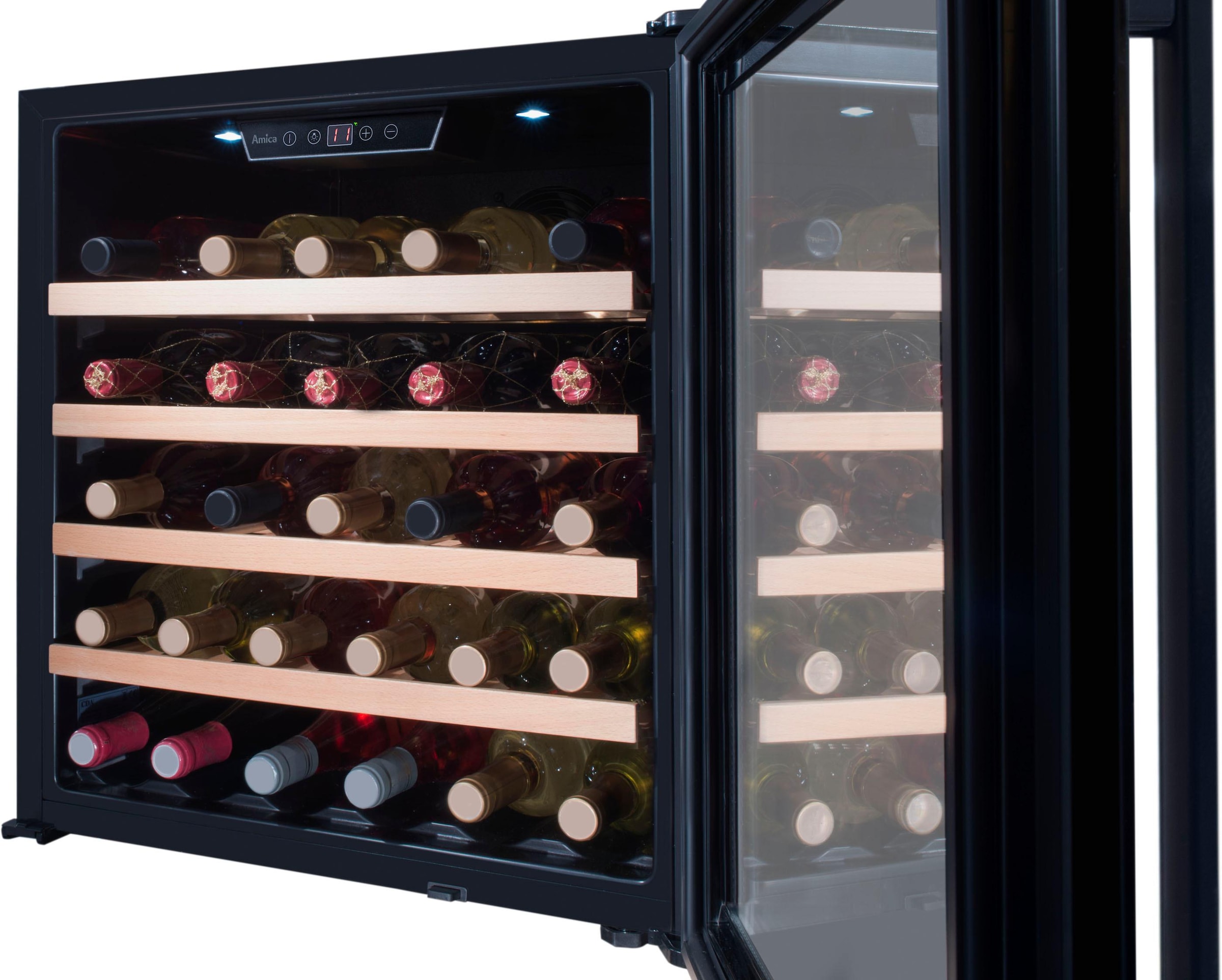 Amica Einbauweinkühlschrank »WK 341 210 S«, für 40 Standardflaschen á 075l,  LED-Beleuchtung | BAUR