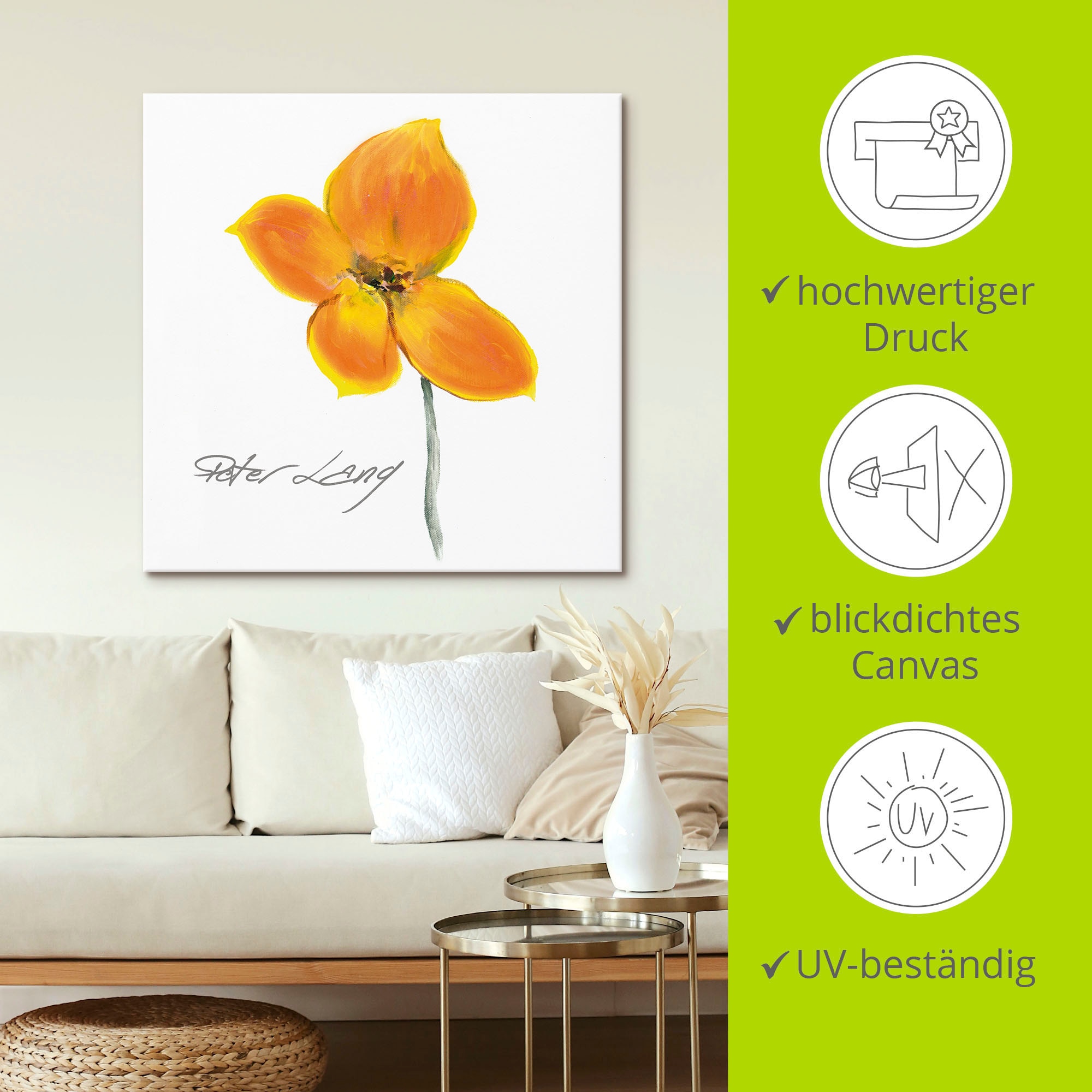 Artland Wandbild »Blume_weiß VI«, Blumen, (1 St.), als Leinwandbild, Poster in verschied. Größen
