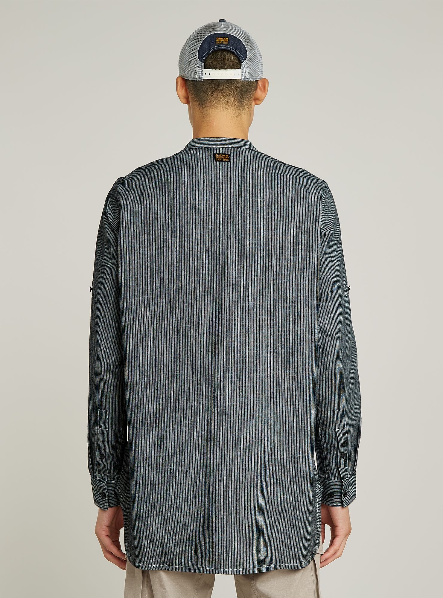 G-STAR Langarmshirt »Stand Collar Rollup Relaxed Hemd«