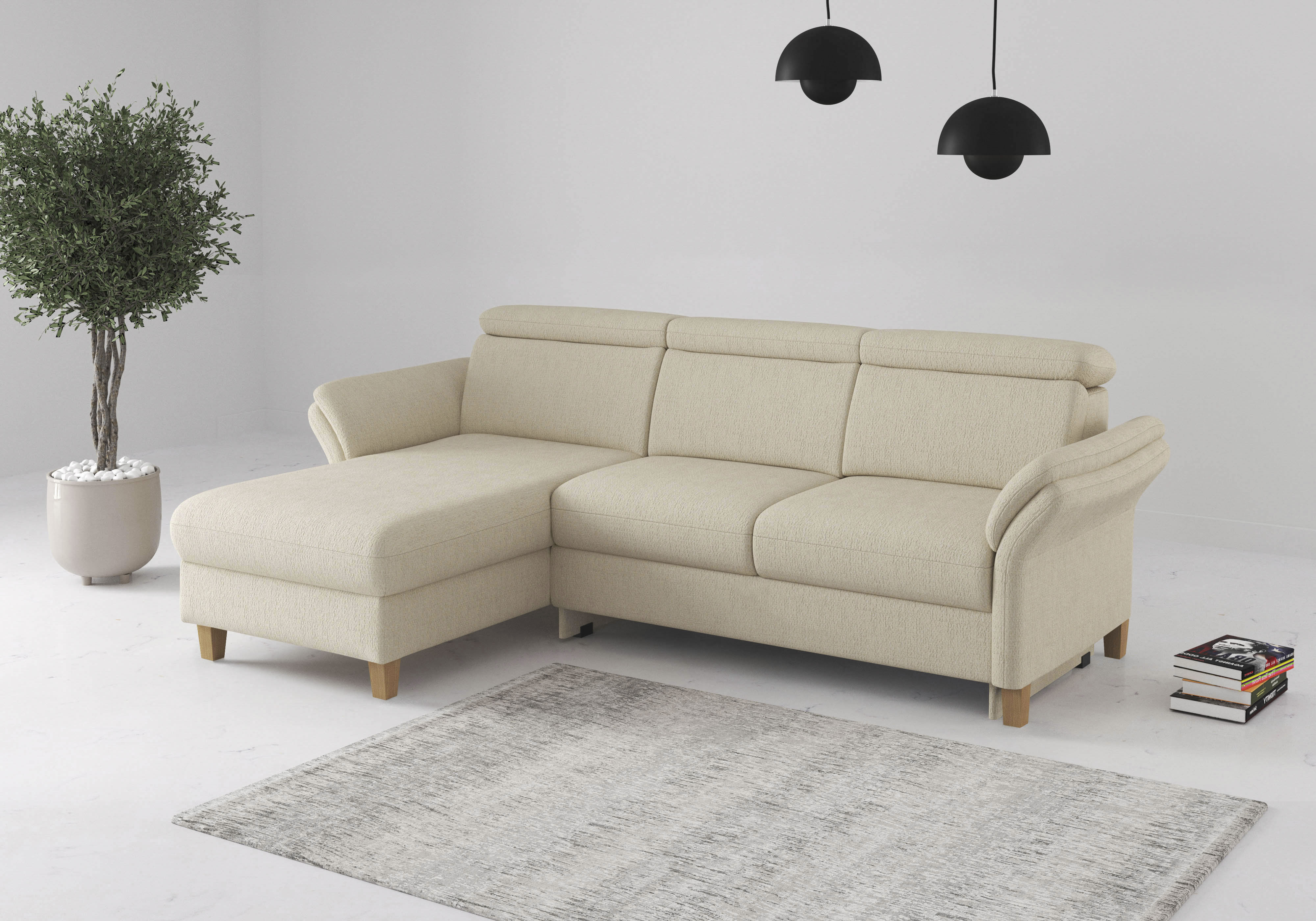 OTTO home Ecksofa "Glendale, L-Form" inkl. Kopfteilverstellung, wahlweise mit Vorziehsitz und Bettkasten