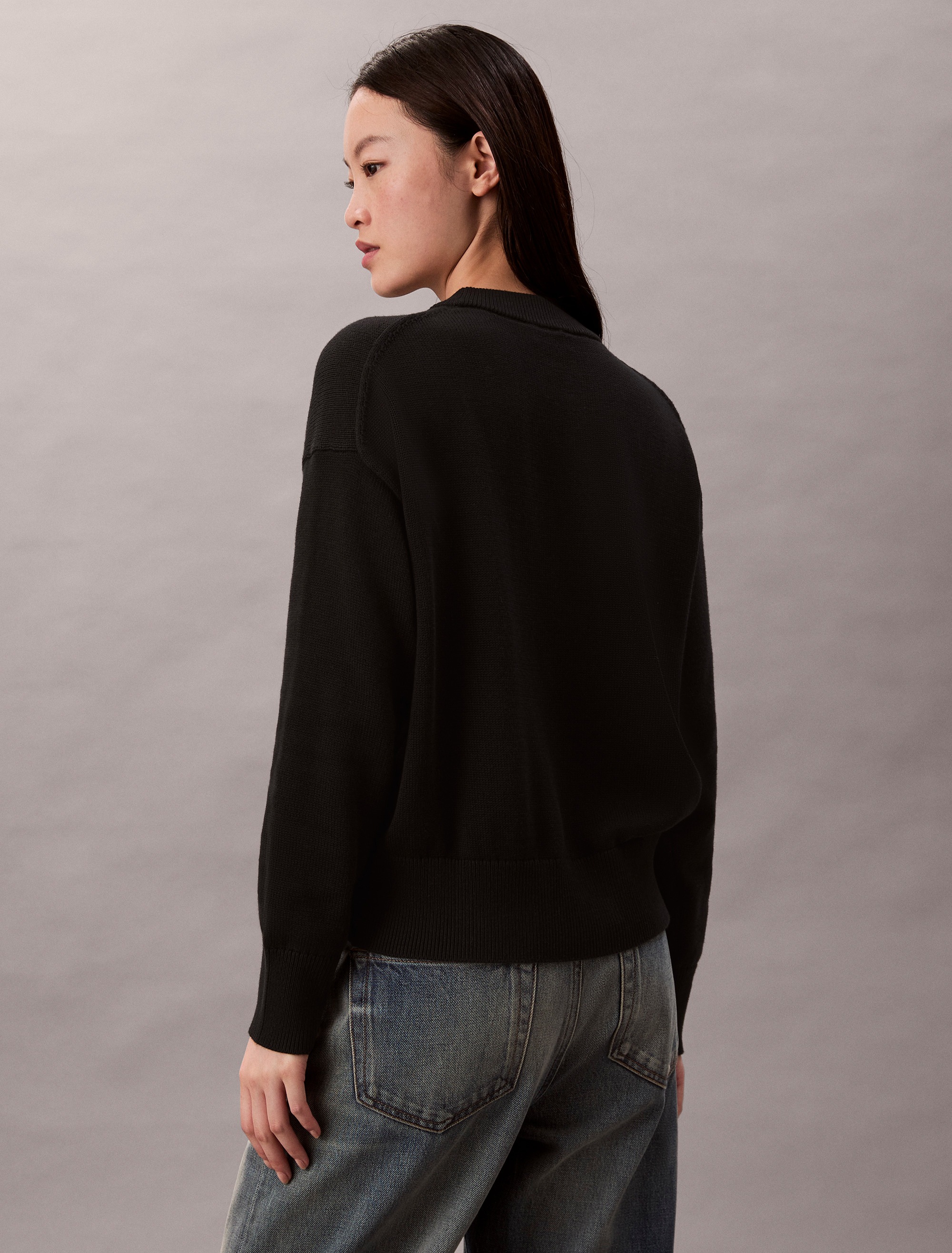 Thumbnail - Calvin Klein Jeans Strickpullover "Cotton Graphic Pullover" Mit Rundhalsausschnitt