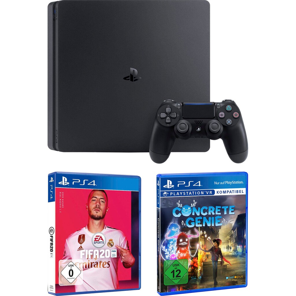 PlayStation 4 Konsolen-Set »PS4 Slim«, 500GB, inkl. Fifa 20 und Concrete Genie