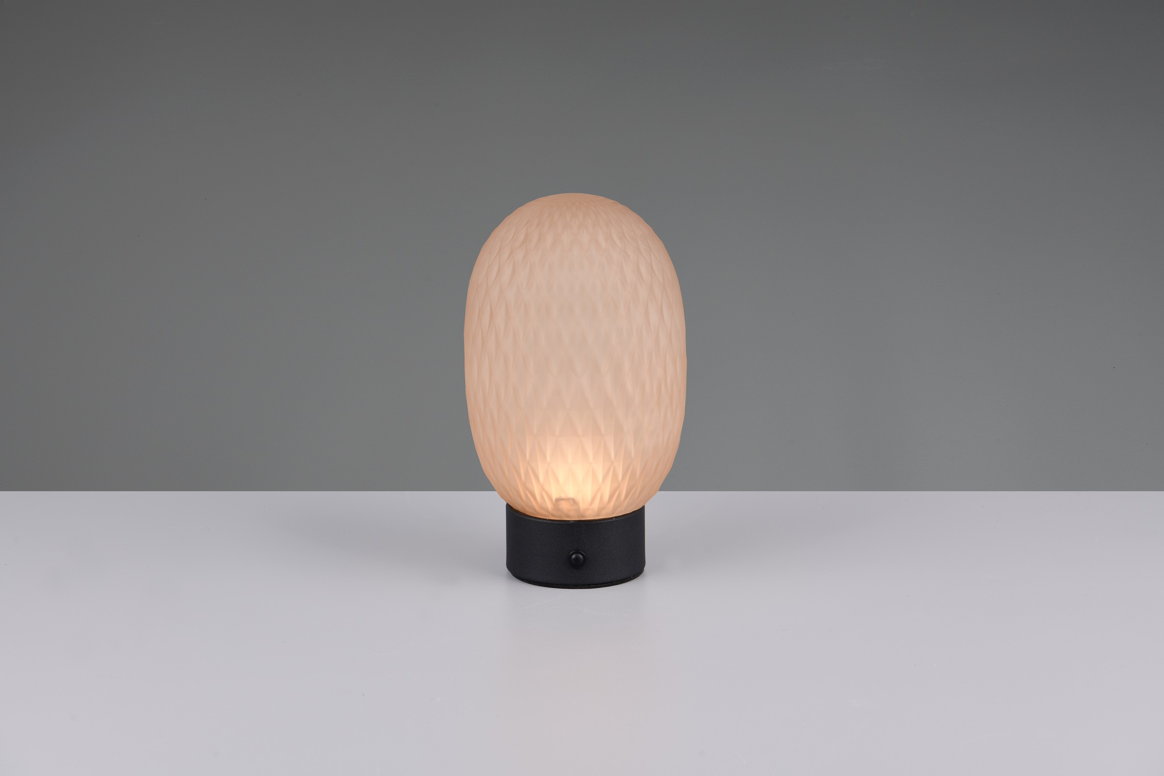 TRIO Leuchten LED Tischleuchte »FACETTE, Akku Tischleuchte mit USB-C Anschluss, Touchdimmer, Höhe 20cm«, 1 flammig, Leuchtmittel LED-Board | LED fest integriert, kabellose Touch Tischlampe mit Glasschirm, LED warmweiß 3000K 140 Lm