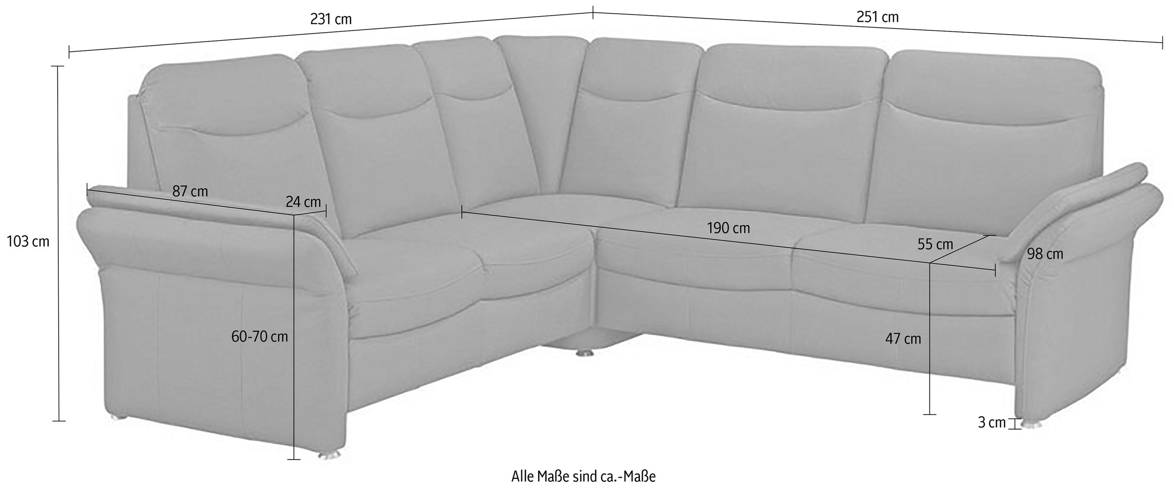 Home affaire Ecksofa »Tahoma L-Form«, mit Armlehnfunktion, wahlweise Bettfunktion, Schublade, Relaxfunktion