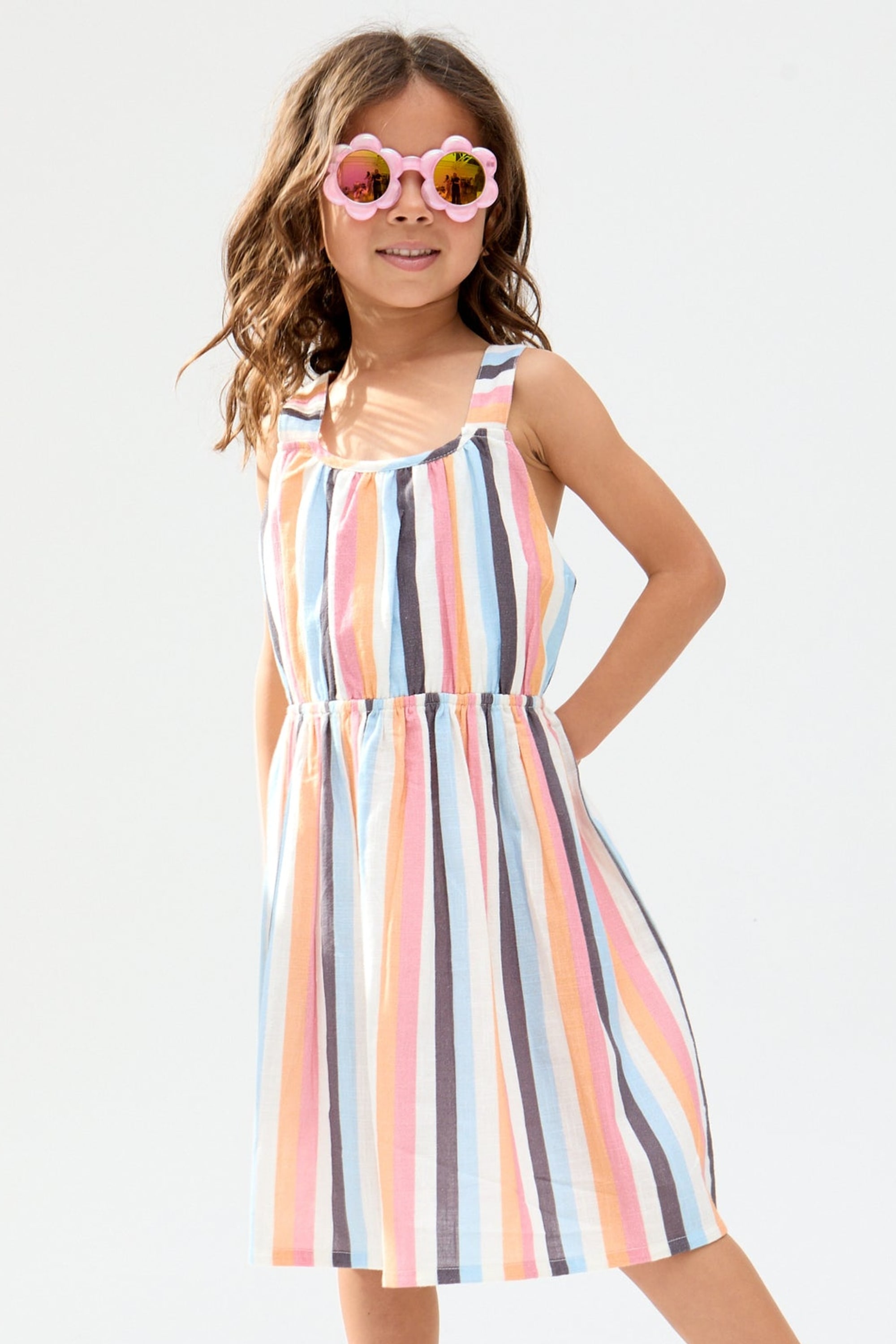 RAFFYA Minikleid »Kris Cross Back Stripe Print Dress Mädchen«