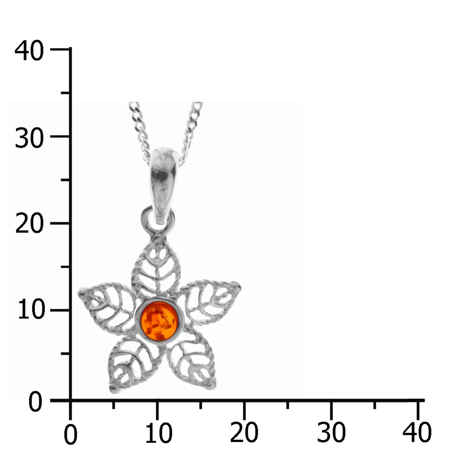 OSTSEE-SCHMUCK Kette mit Anhänger »- Blüte - Silber 925/000 - Bernstein«