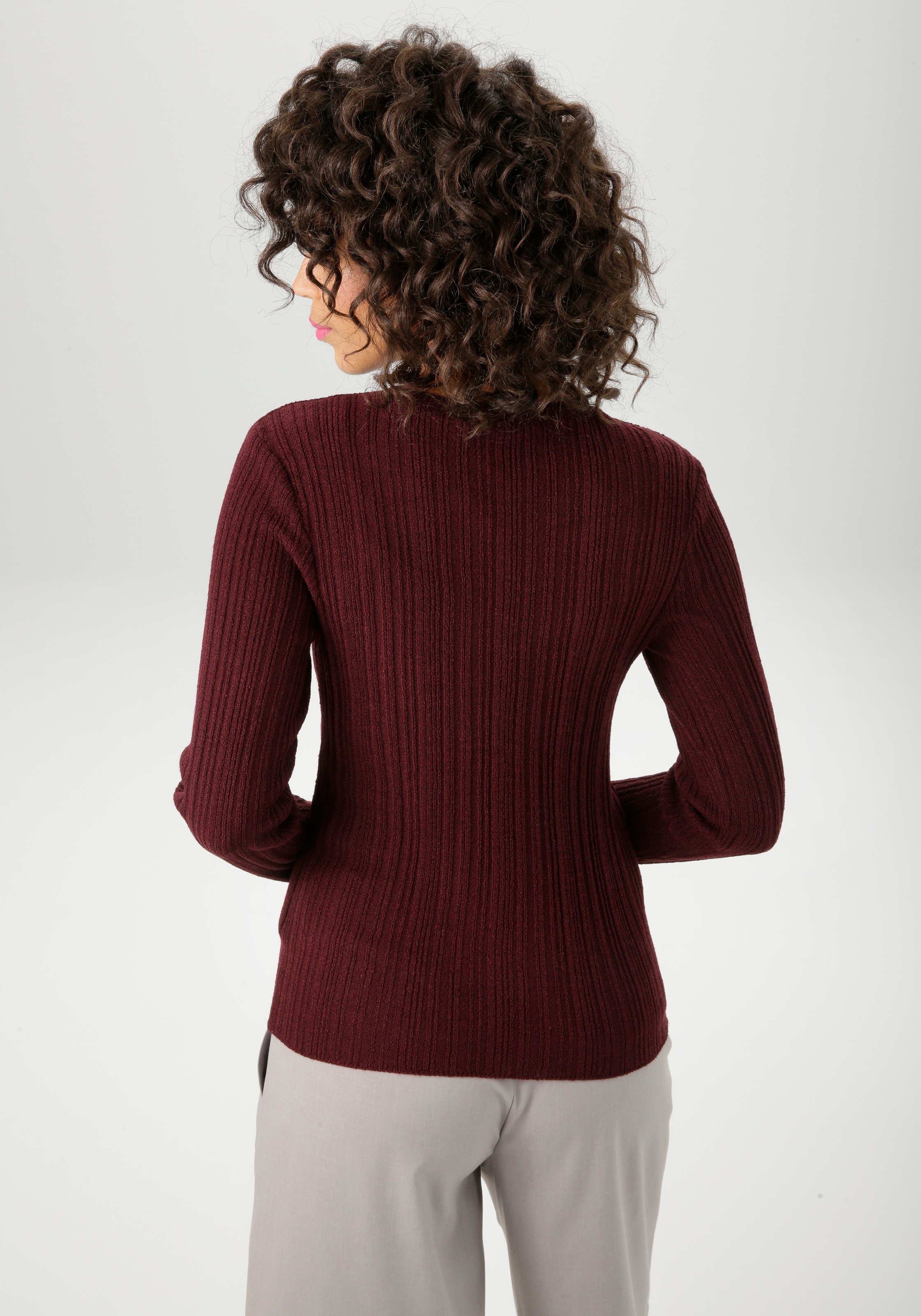 Aniston CASUAL Strickpullover im Ripp-Muster-Mix günstig online kaufen