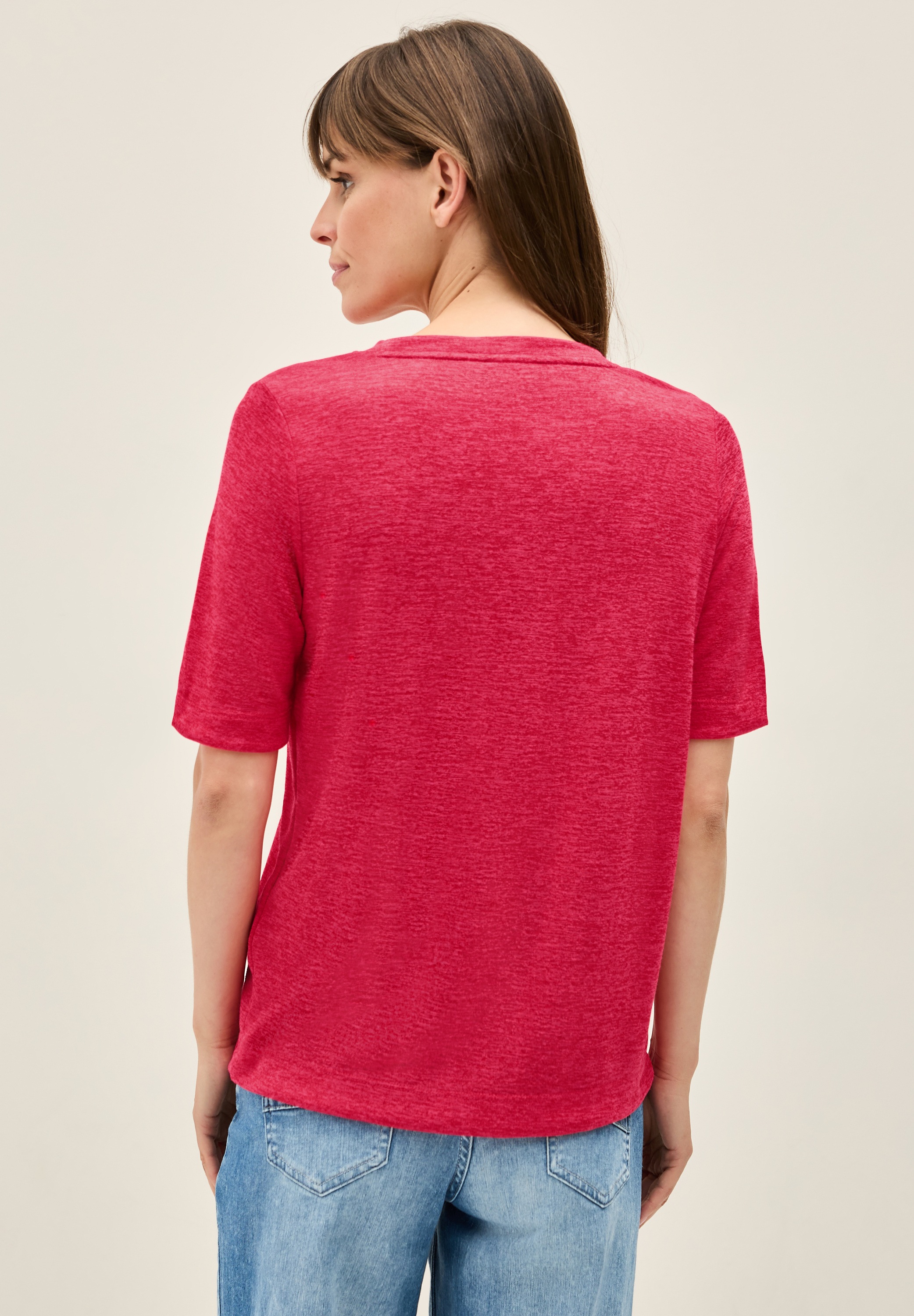 STREET ONE STUDIO T-Shirt, aus elastischem Materialmix günstig online kaufen