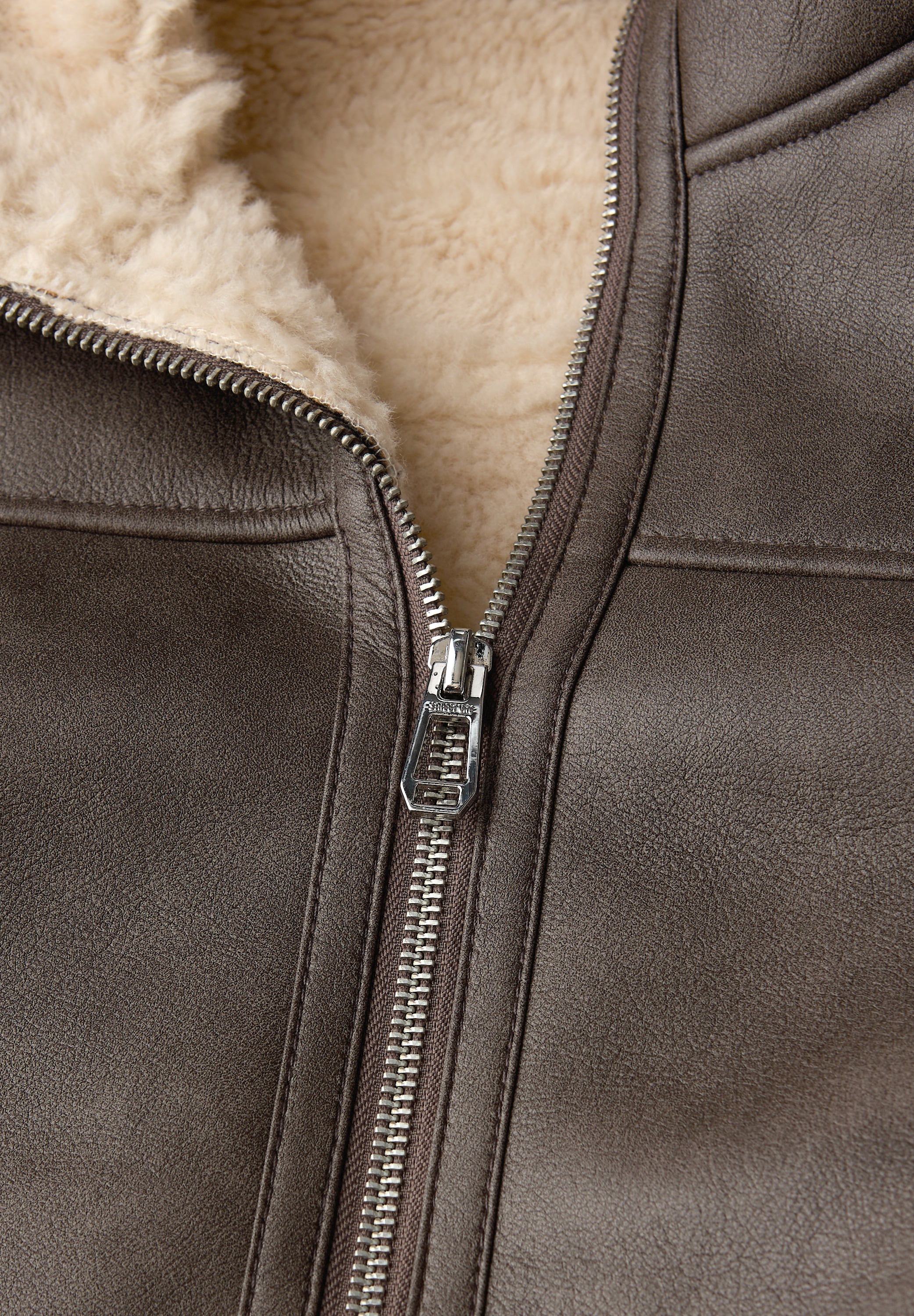 STREET ONE Lederimitatjacke, mit Kapuze, mit Teddy-Futter und Teddy-Kapuze