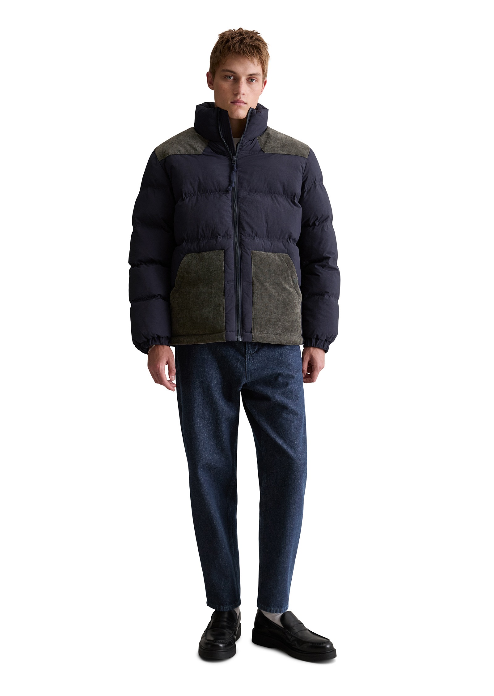 Marc O'Polo DENIM Outdoorjacke »mit kontrastfarbenen Cord-Einsätzen«, ohne Kapuze