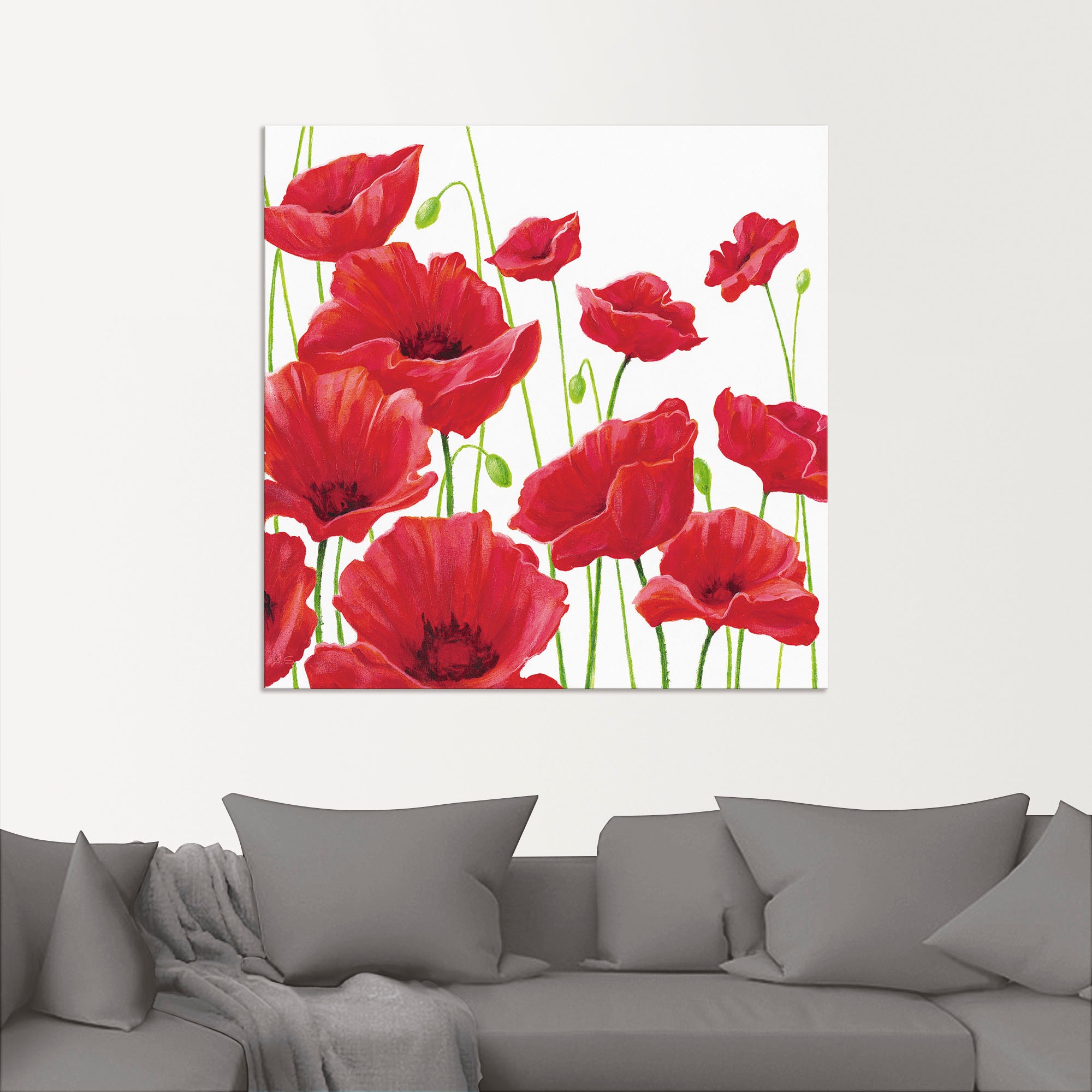 Artland Wandbild »Rote Mohnblumen I«, Blumen, (1 St.), als Alubild, Outdoorbild, Leinwandbild, Poster, Wandaufkleber