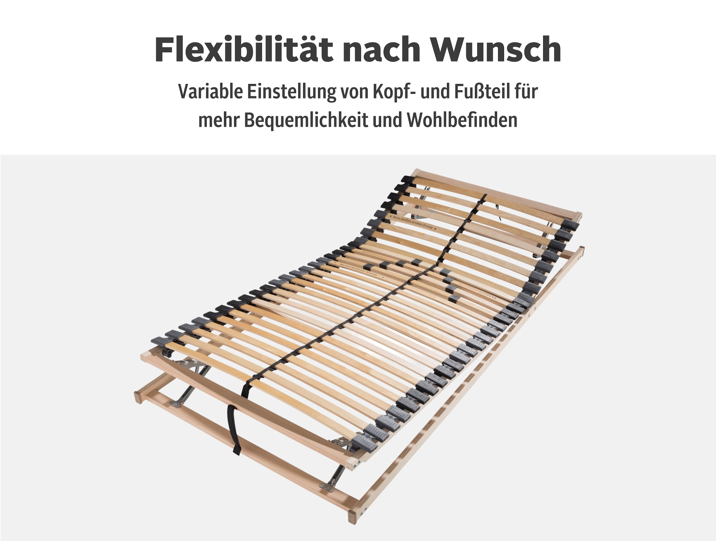 my home Lattenrost »Lennard 90x200, 140x200 cm und weiteren Größen« Lattenrost für alle Matratzen, langlebig, ergonomisch, 7-Zonen