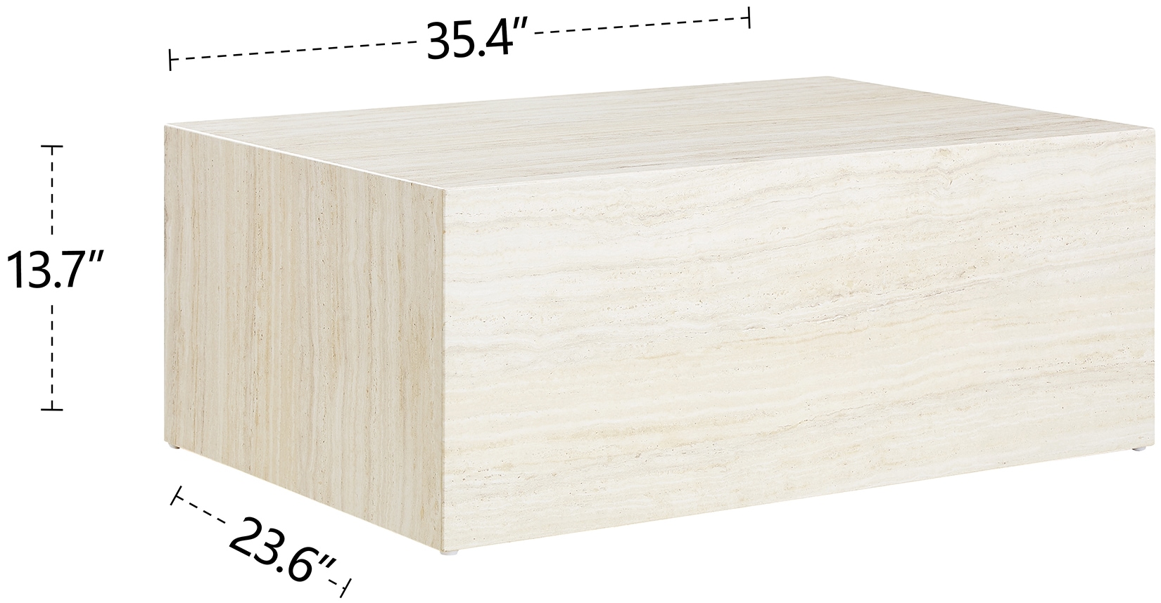 SalesFever Couchtisch »Almeria Beistelltisch B/T 90/60 cm«, rechteckig 90x60 cm, in Marmoroptik foliert
