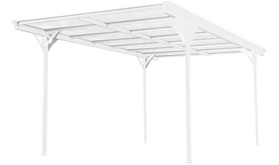 Einzelcarport »Flachdach«, Aluminium, 280 cm, Weiß, aus Aluminium, inkl. Regenrinne...