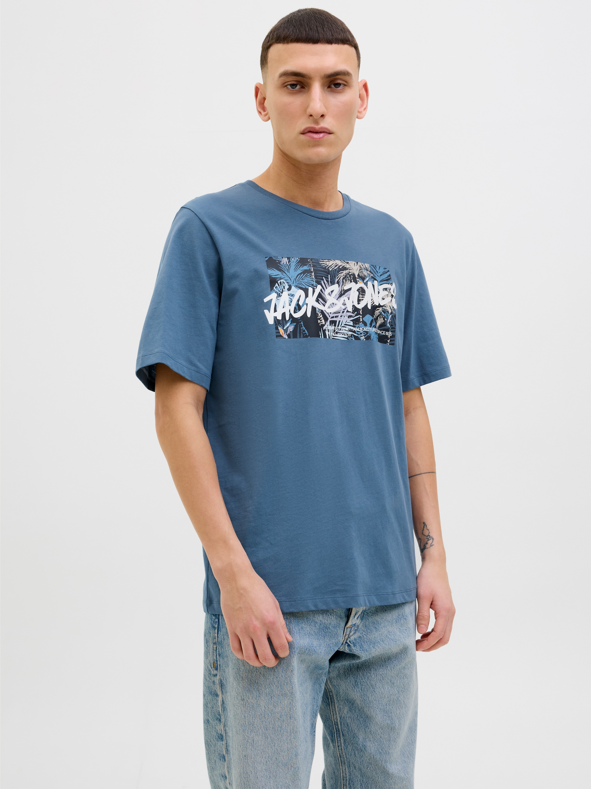 Jack & Jones Print-Shirt "JJHAWAII SHAPE TEE SS CREW NECK" günstig online kaufen
