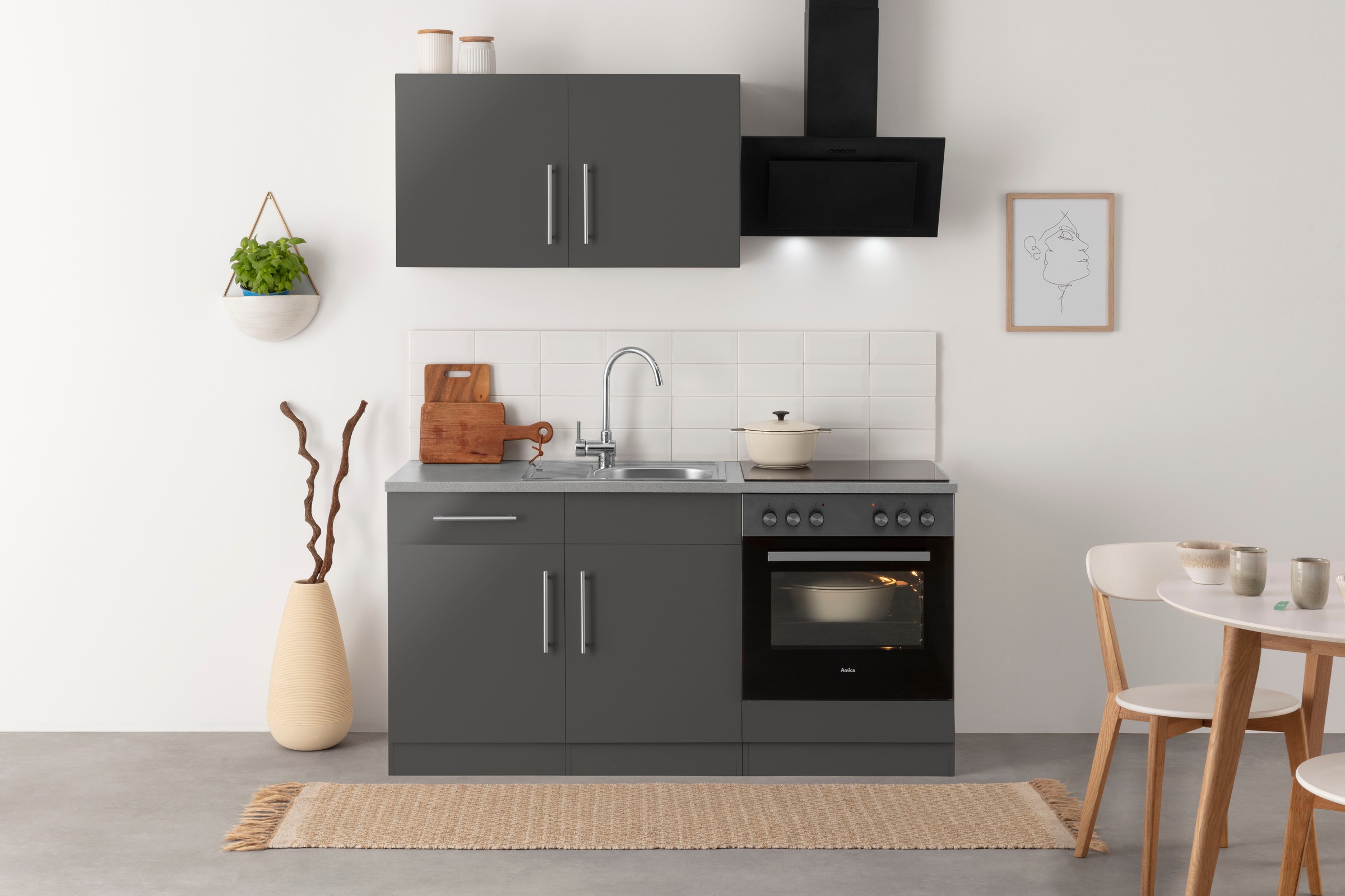 wiho Küchen Küche "Cali, TOPSELLER" wahlweise mit E-Geräten, Breite 160 cm günstig online kaufen