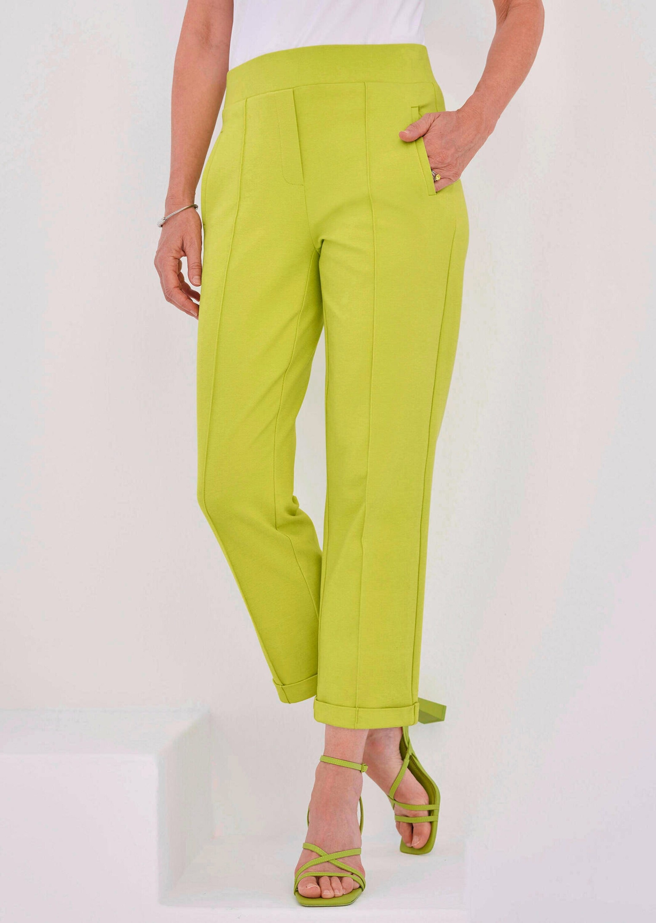 Goldner 7/8 Length Trousers Petite Women's Light Green 20 3