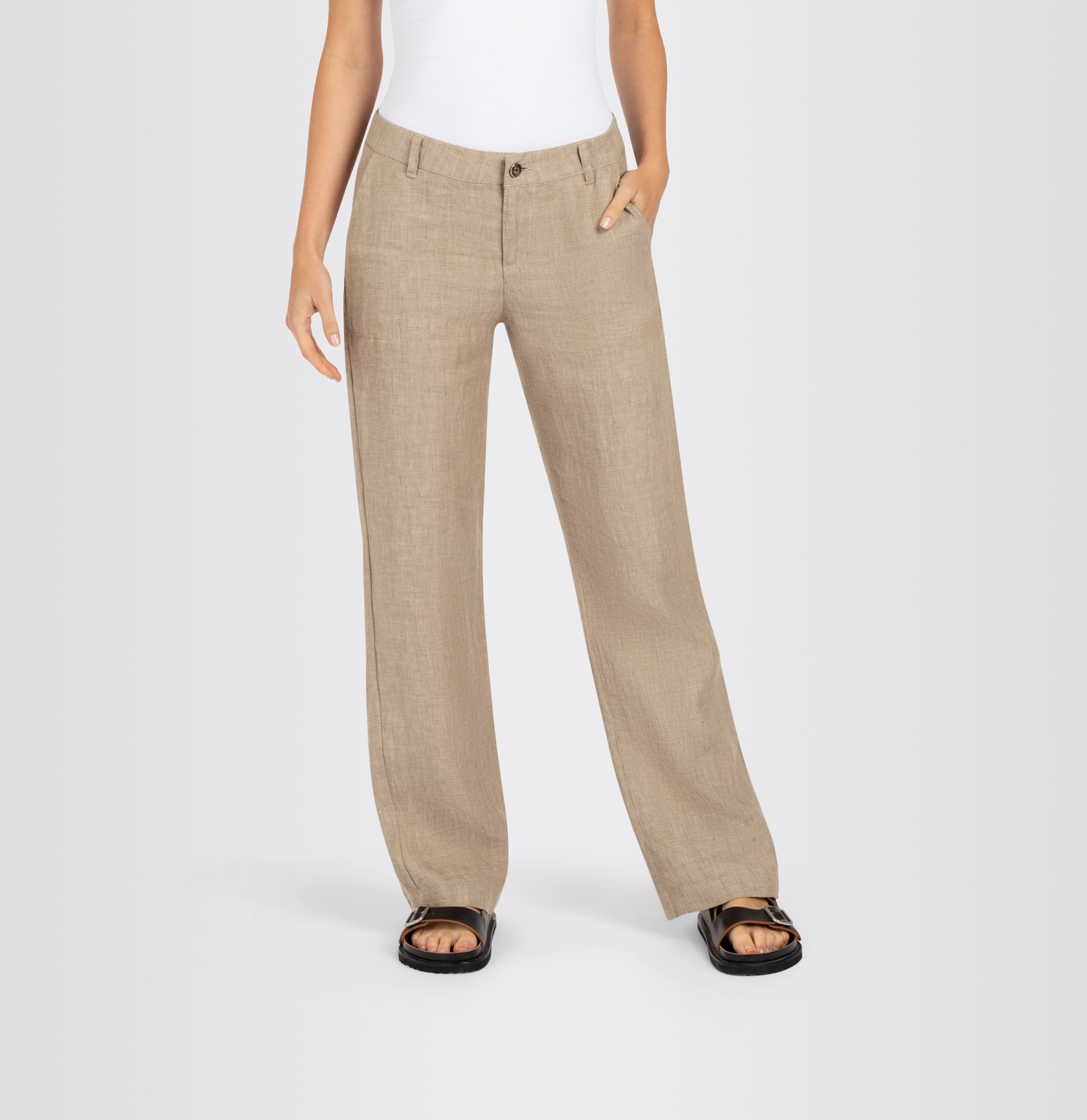 MAC Leinenhose "NORA", Sommerhose in verkürzter Länge, temperaturausgleiche günstig online kaufen