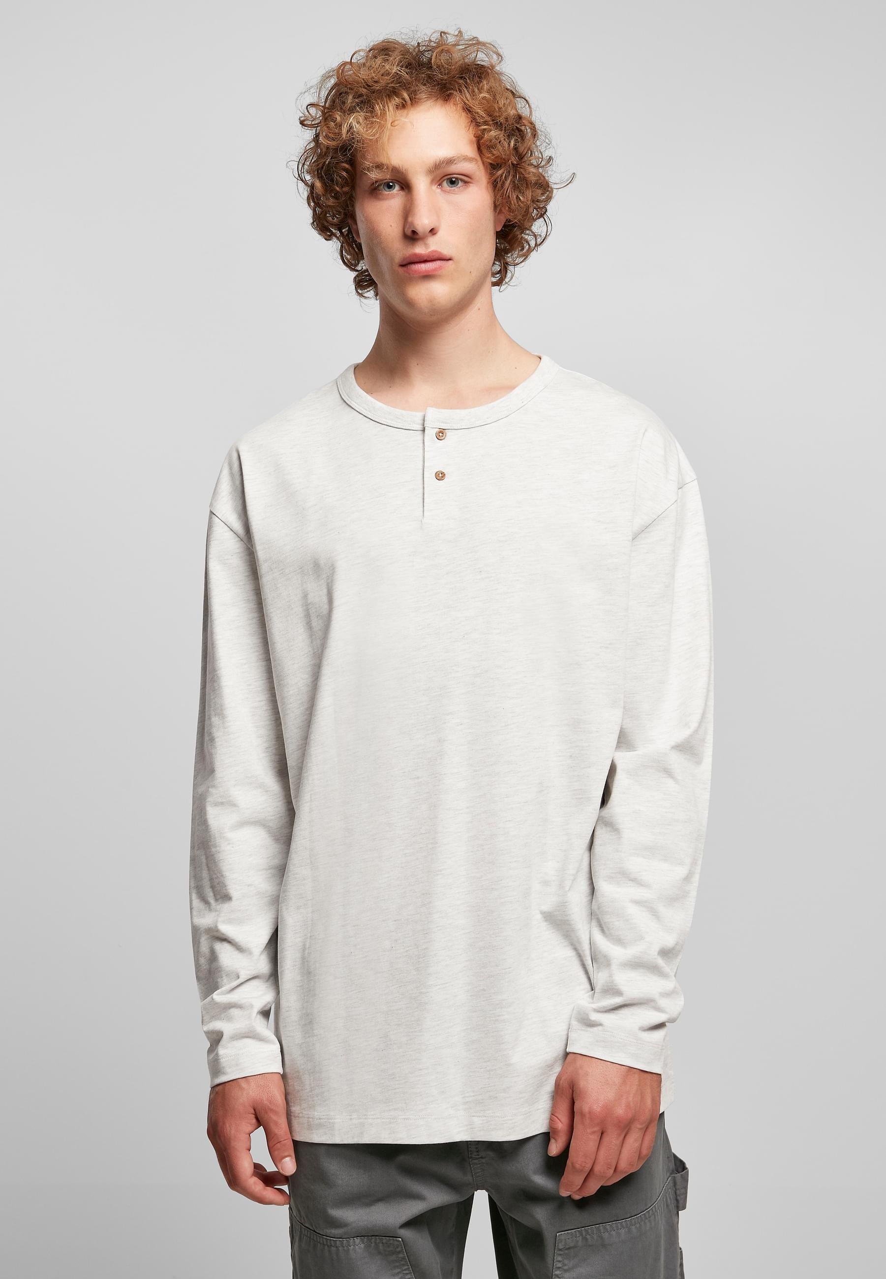 URBAN CLASSICS Longsleeve »Urban Classics Herren Organic Oversized Henley Longsleeve«, (1 tlg.)