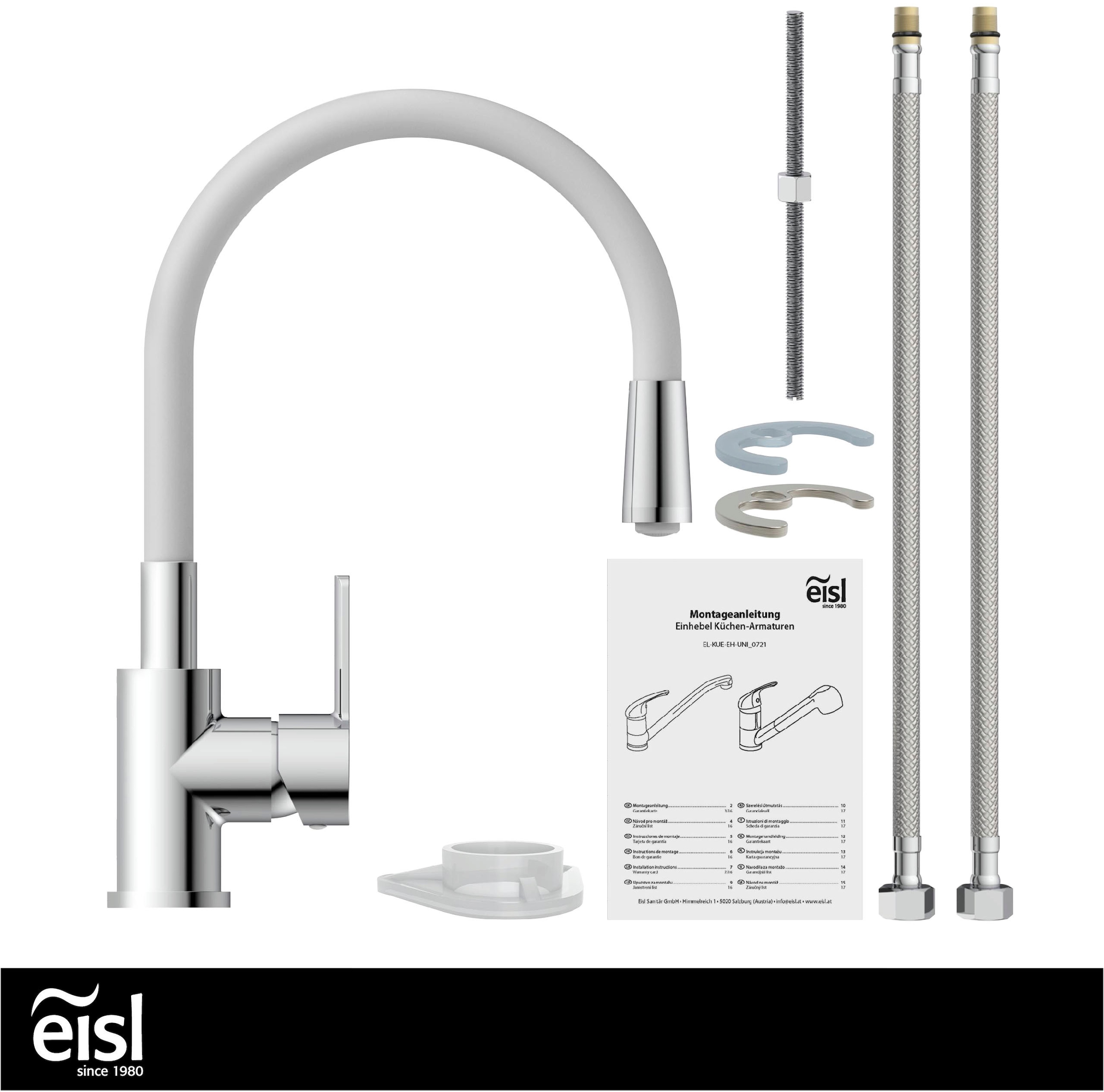 Eisl Spültischarmatur »Flexo« energiesparender Cold-Start, wassersparender Eco-Click,360° schwenkbar