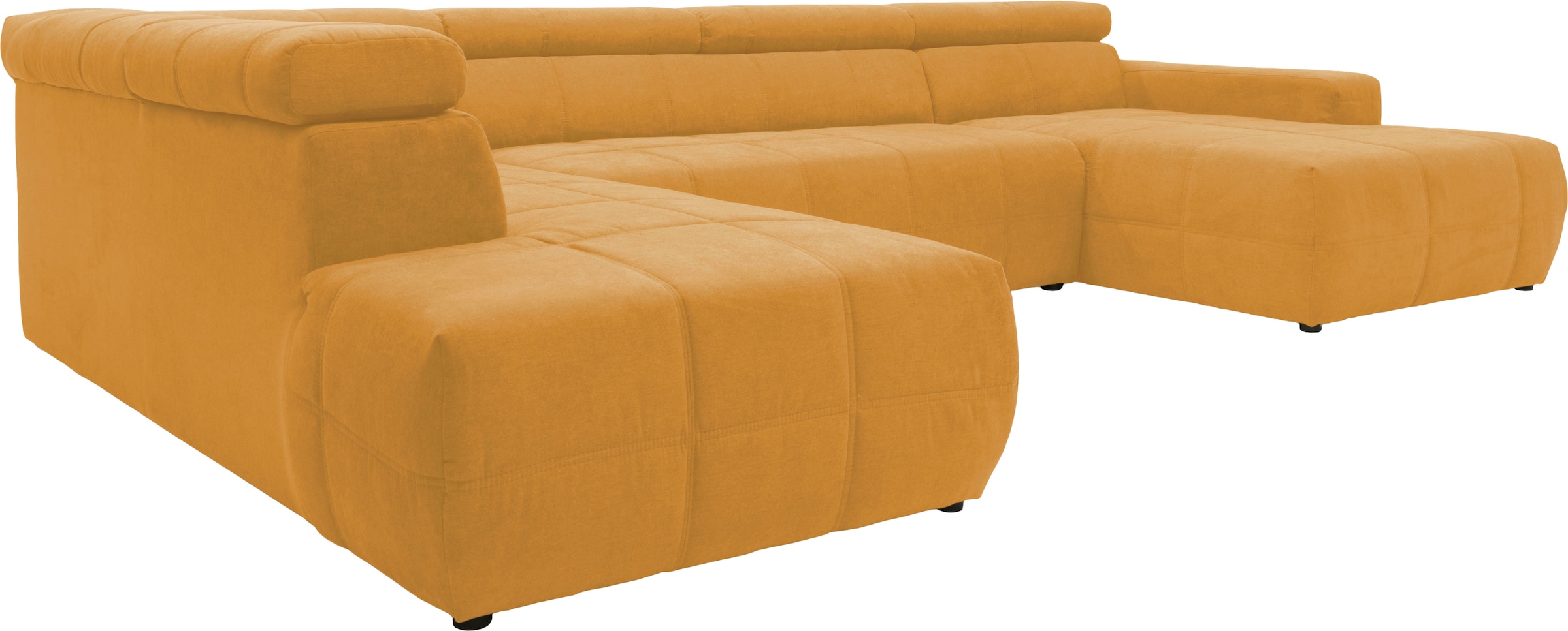 OTTO home Wohnlandschaft »Ballerup 359 x 228 cm, auch mit verstellbarer Sitztiefe« Kopfteile verstellbar, aus pflegeleichtem, weichem Bezugsstoff, U-Form