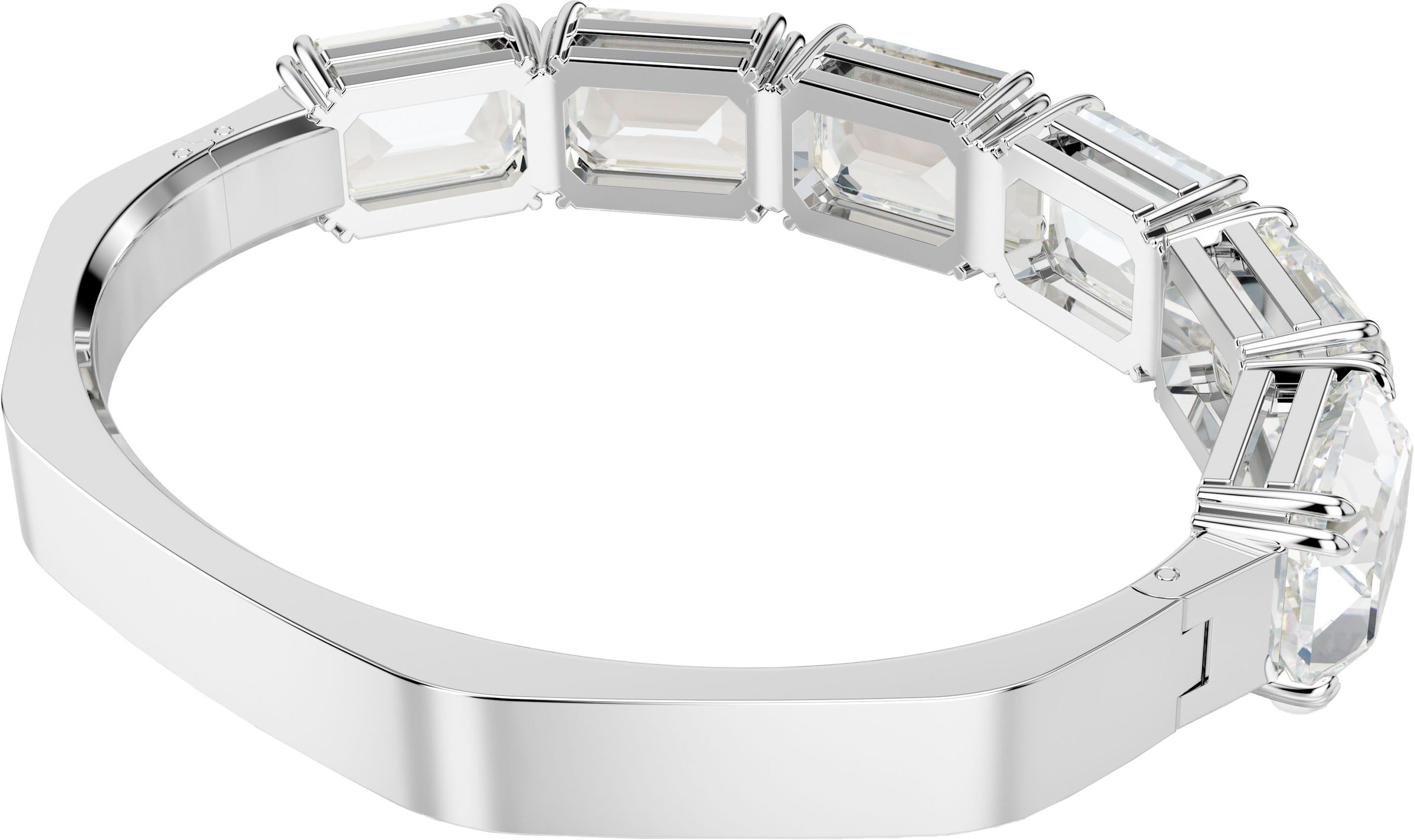 Armreif SWAROVSKI "Schmuck Geschenk Armschmuck Millenia" Gr. M, silber (metallfarben, kristallweiß, kristallweiß), Armbänder, Damen, M, Metall, Armreif, mit Swarovski Kristall 3