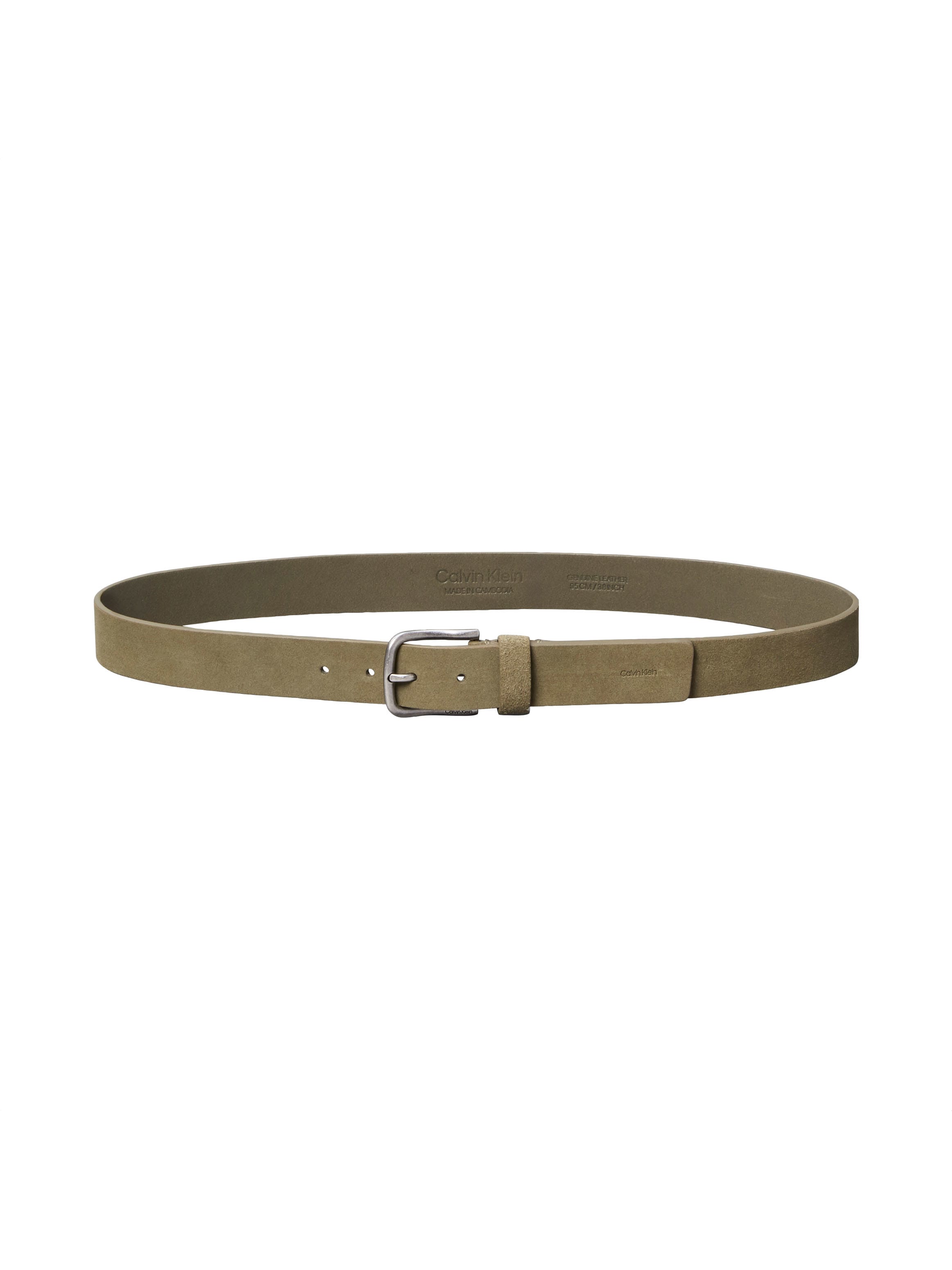 Calvin Klein Ledergürtel »ROUND BUCKLE SUEDE 35MM FIXED« Größenverstellbar mit Metallschließe