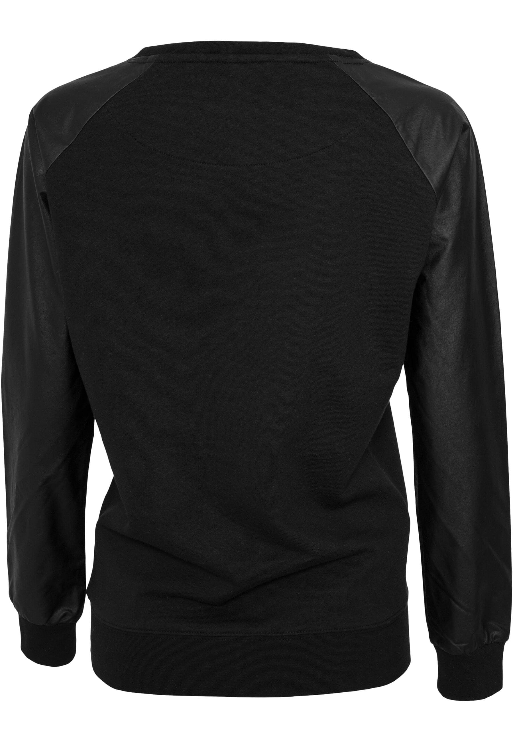 URBAN CLASSICS Sweatshirt »Urban Classics Damen Ladies Synthetic Leather Wideneck Crew«, (1 tlg.)