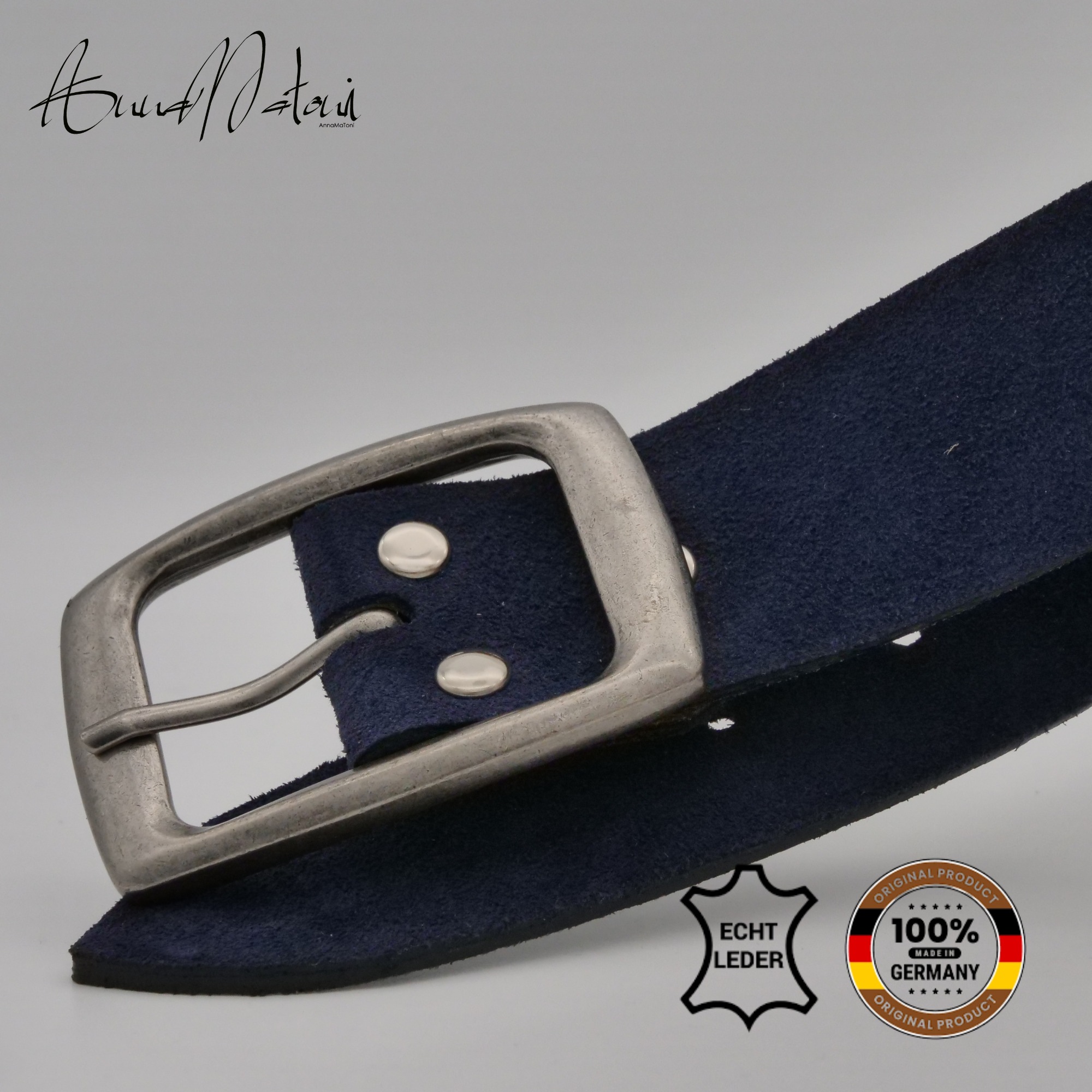 Thumbnail - AnnaMatoni Ledergürtel "AnnaMatoni Damen Ledergürtel hochwertiges Velour Leder 3cm echt"