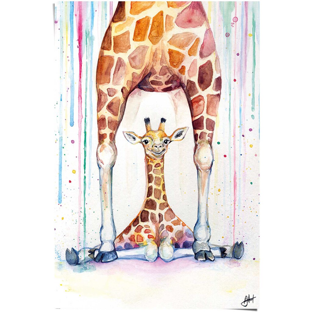 Reinders! Poster »Giraffen Marc Allante - Farbenfroh - Babyzimmer«, (1 St.)