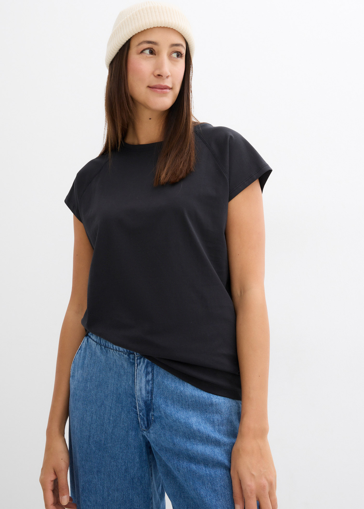bonprix bequeme Passform, Raglan-Kurzarm, aus Baumwolle