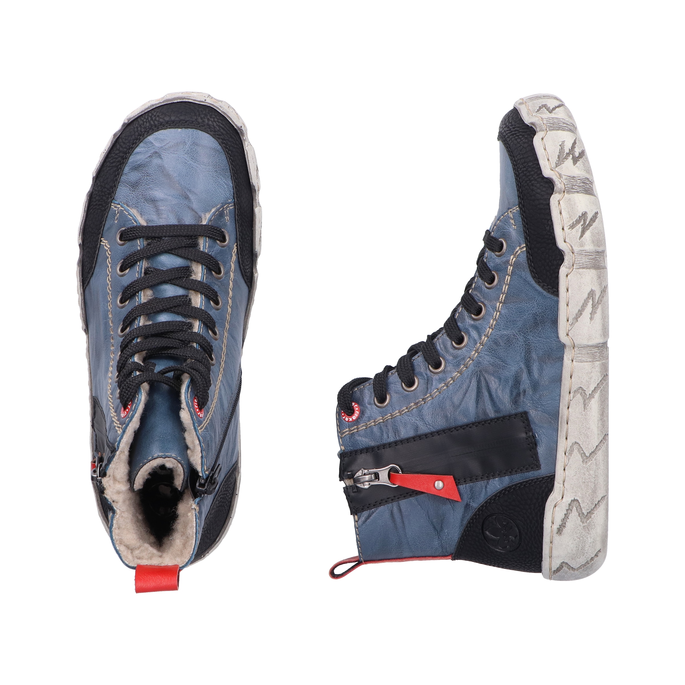 Rieker Winterboots, Schnürboots, High Top Sneaker, Stiefelette, mit Anziehlasche