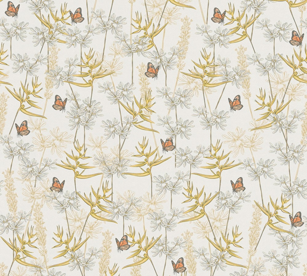 living walls Vliestapete »Drawn Into Nature Pflanzen-Tapete Mustertapete Floral Natur« matt strukturiert Vliestapete Blätter für Schlafzimmer Küche Wohnzimmer Pflanzen Design