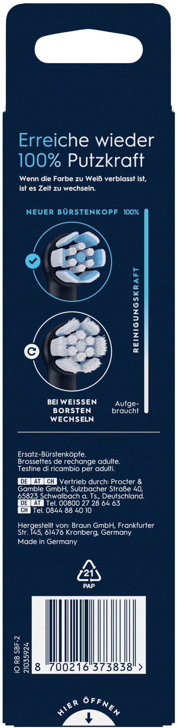 Oral-B Aufsteckbürsten »Oral-B iO Sanfte Reinigung«, fortschrittliche Plaque-Entfernung, für empfindliches Zahnfleisch