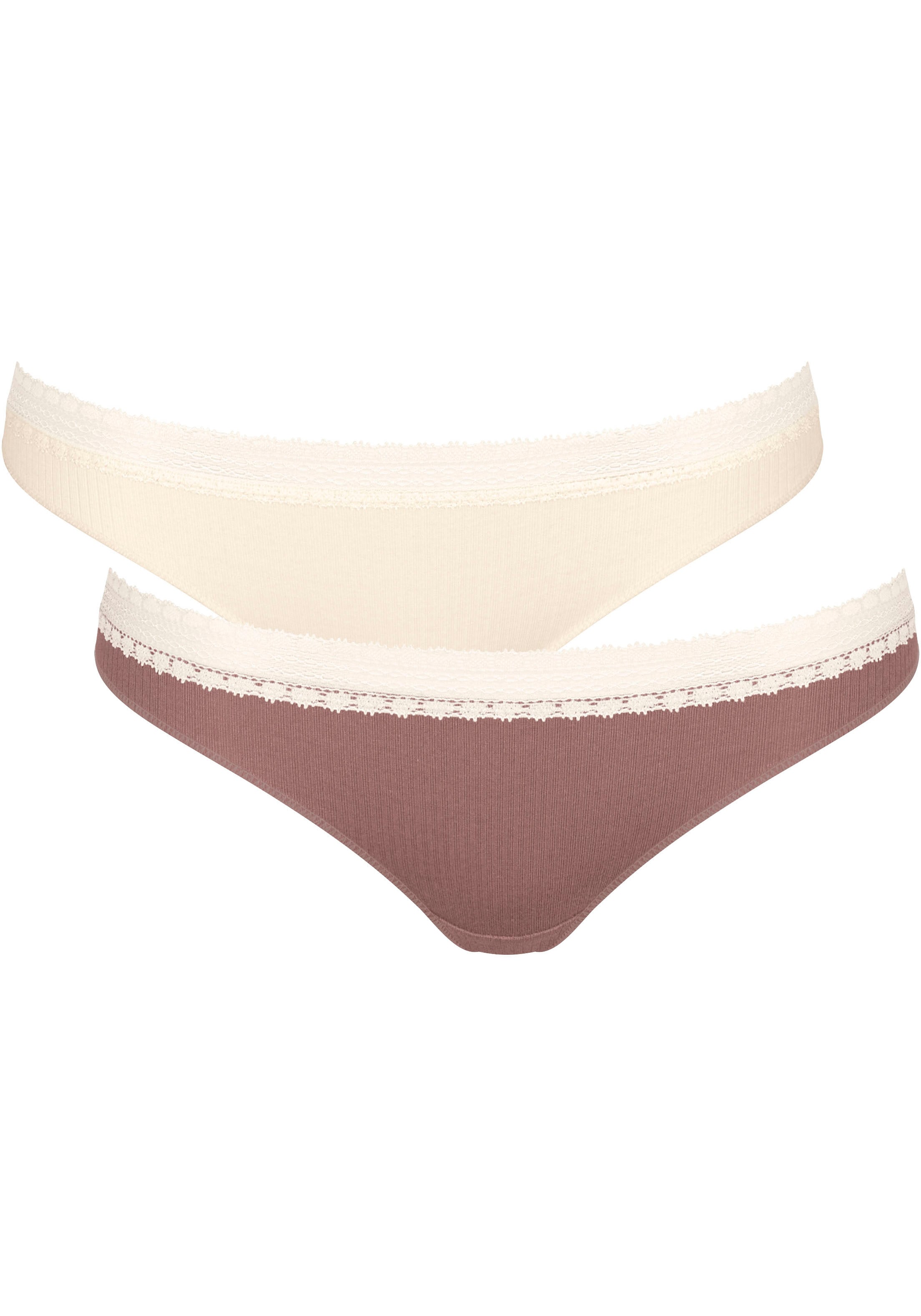 sloggi Brasilslip "GO Ribbed", Feinripp, Stretch-Spitze, bequem, weich, ela günstig online kaufen