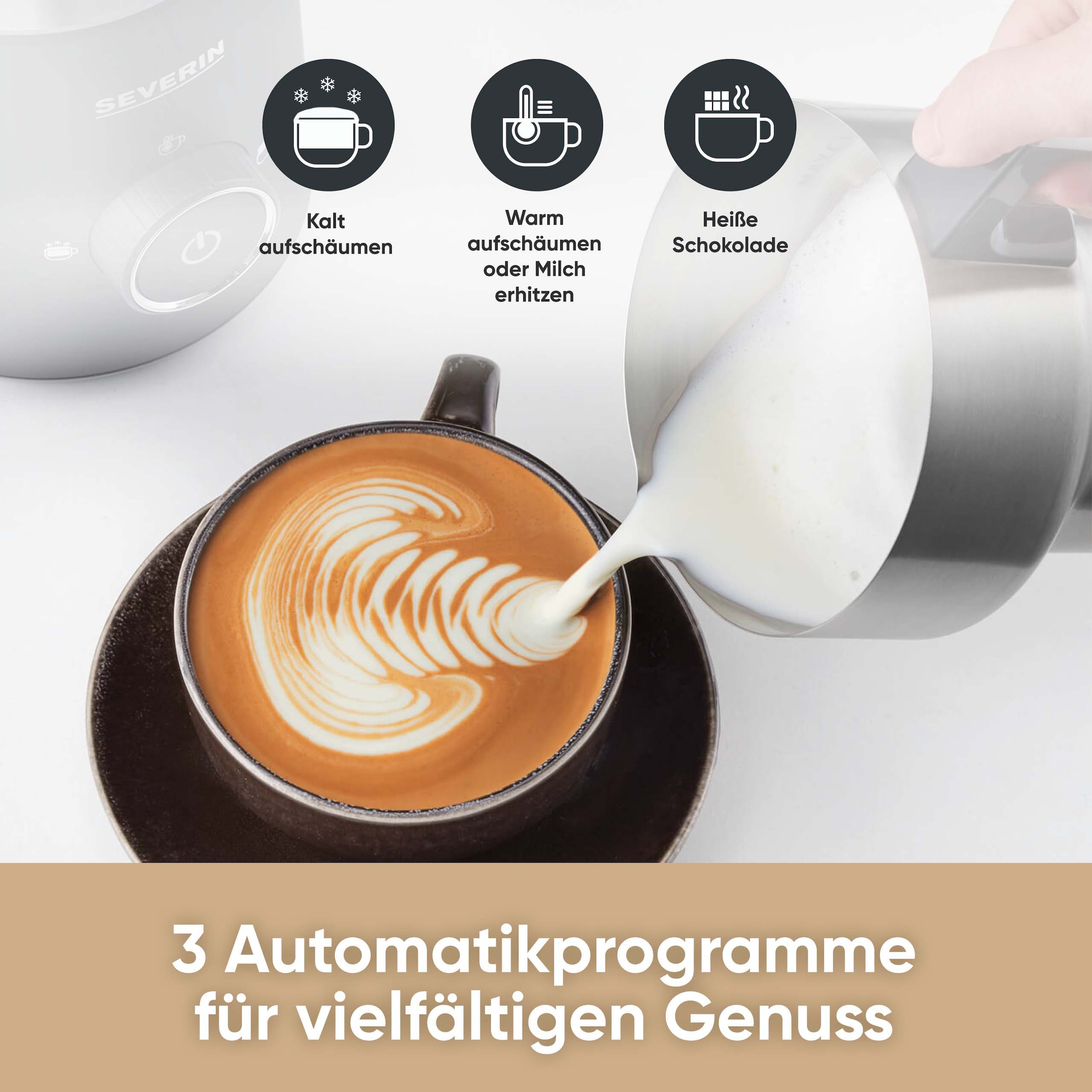 Severin Milchaufschäumer »SM 3585 Spuma 500« 500 W Induktion punktgenaues Ausgießen - Barista-Ausgusszotte, mit Schokoladenfunktion