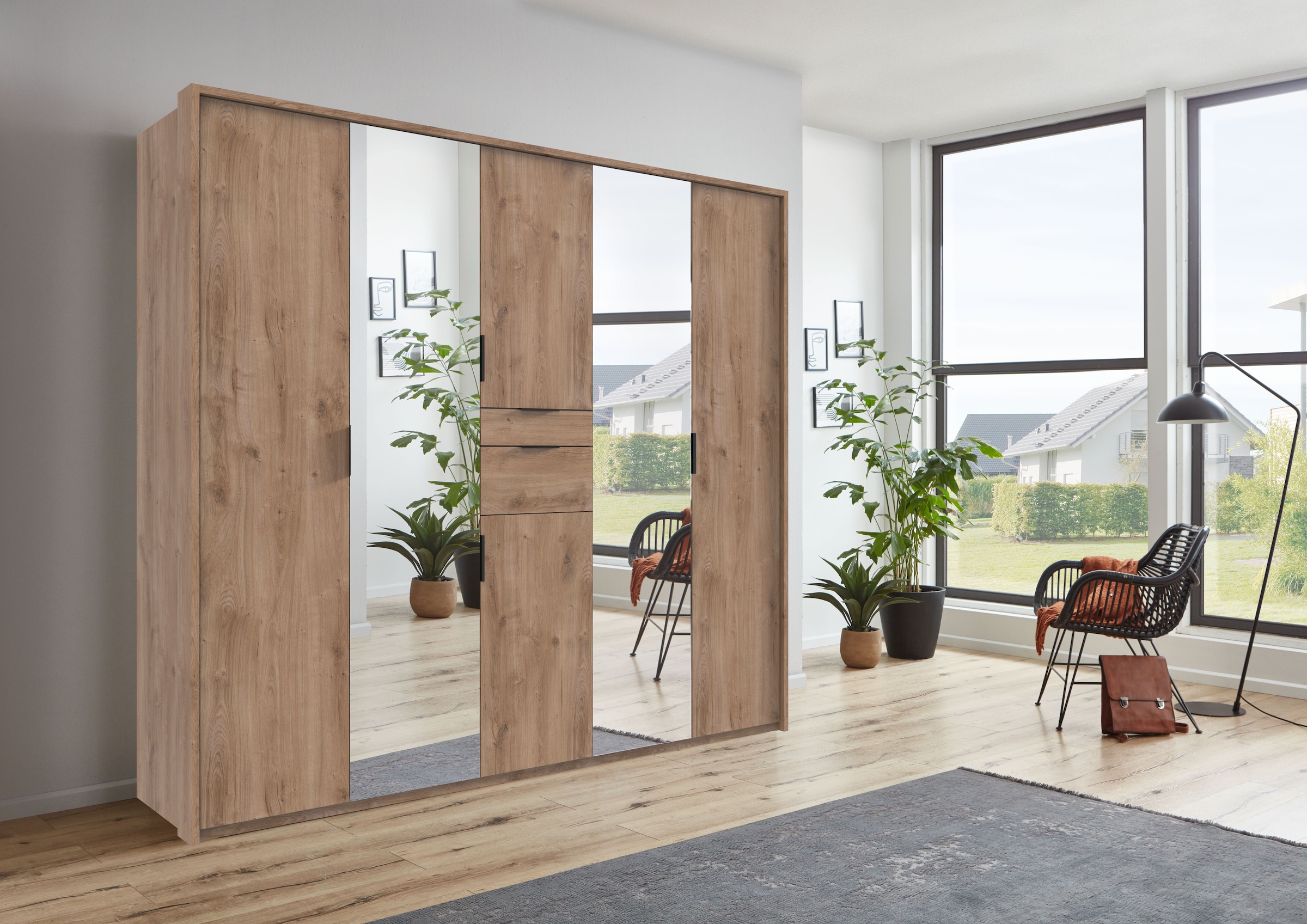 Wimex Drehtürenschrank »Moldau Kleiderschrank mit Spiegel Schlafzimmerschrank Bestseller«, Wähle deine Innenausstattung fertig konfiguriert im Schrank