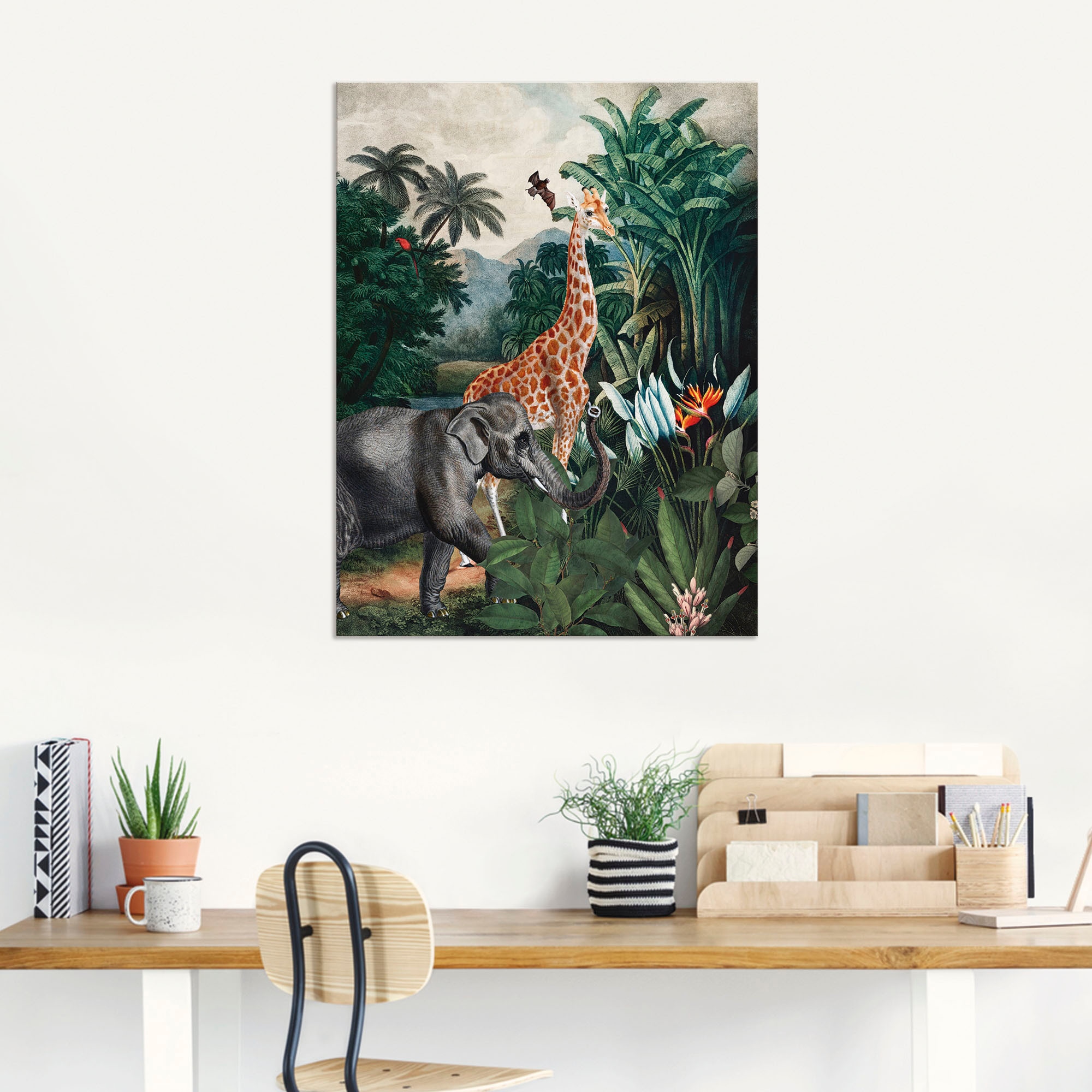 Dschungel«, kaufen Wildtiere, Wandaufkleber (1 | in Größen Poster oder Alubild, Wandbild Artland als »Afrikanischer Leinwandbild, versch. St.), BAUR