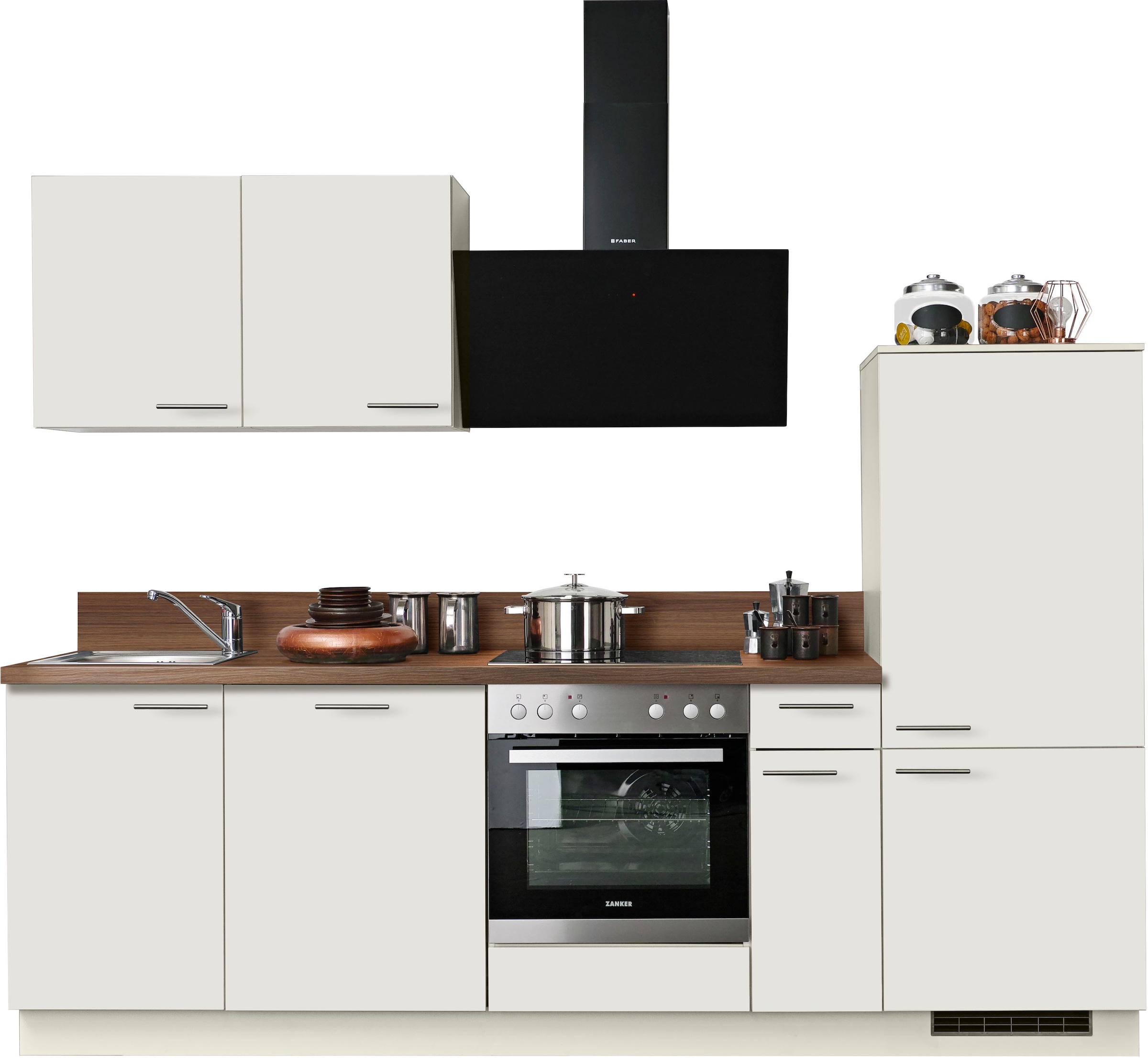 KOCHSTATION "KS-Scafa, mit höhenverstellbaren Füßen, vormontiert, mit" Soft-Close, wahl. mit E-Geräten inkl. Geschirrspüler, Breite 260 cm