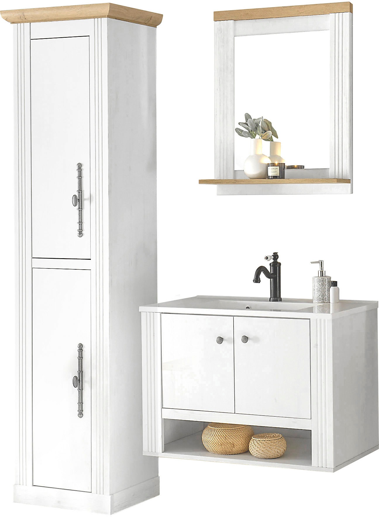 OTTO home Badmöbel-Set "WESTMINSTER, Bad im Landhausstil, 3-teiliges Badezi günstig online kaufen