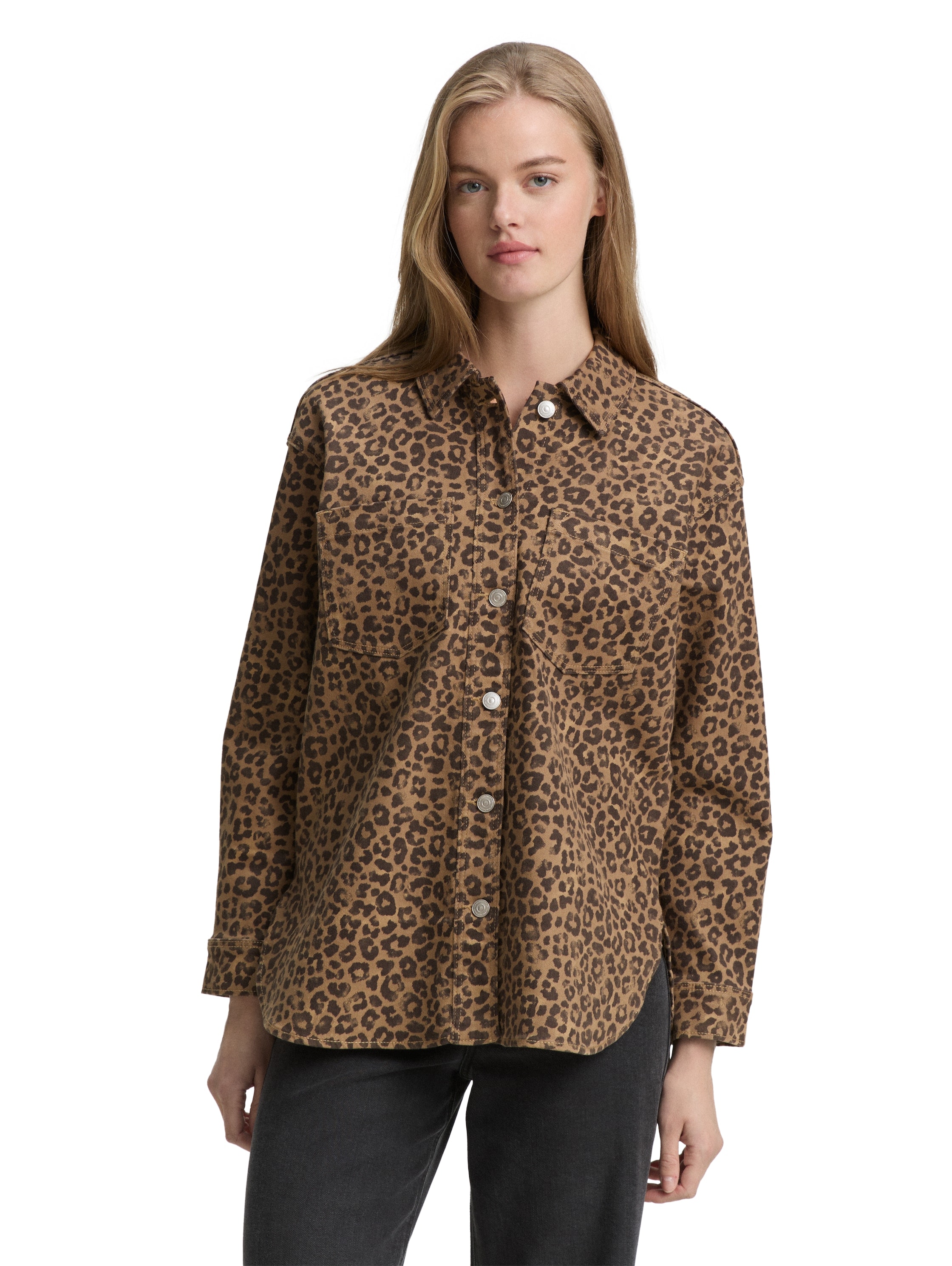 TOM TAILOR Denim Langarmbluse, mit Animal-Print günstig online kaufen
