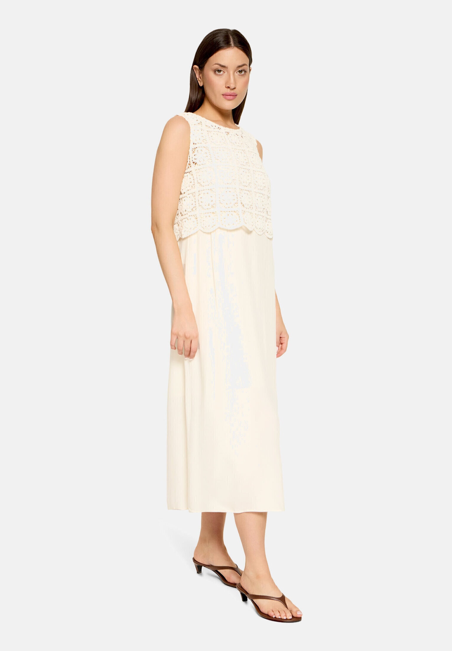 Cartoon Druckkleid "Damen mit Stickerei" Nahttasche
