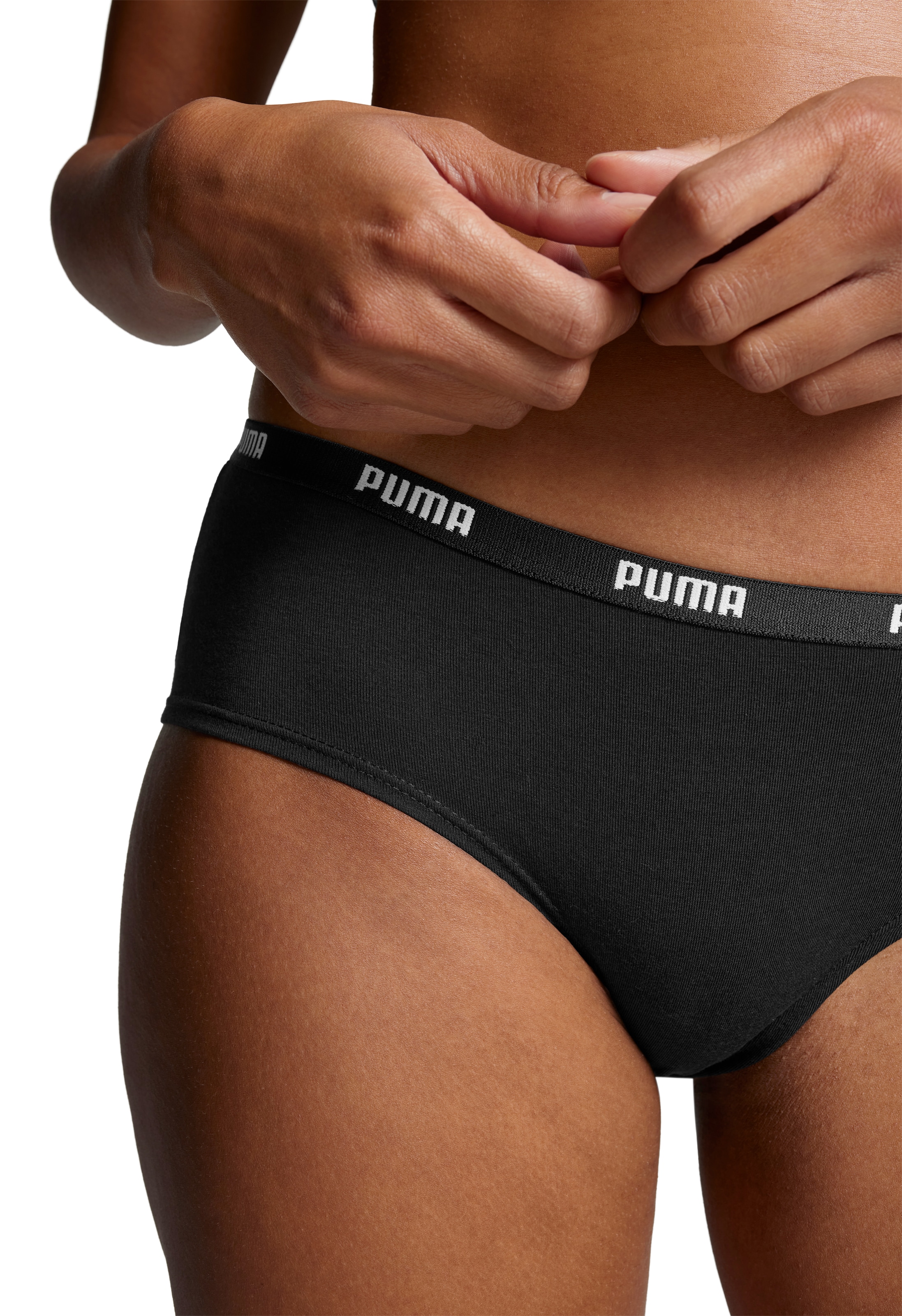 PUMA Hipster »PUMA WOMEN HIPSTER 2P HANG«, (2er Pack), Mit elastischem Logobund