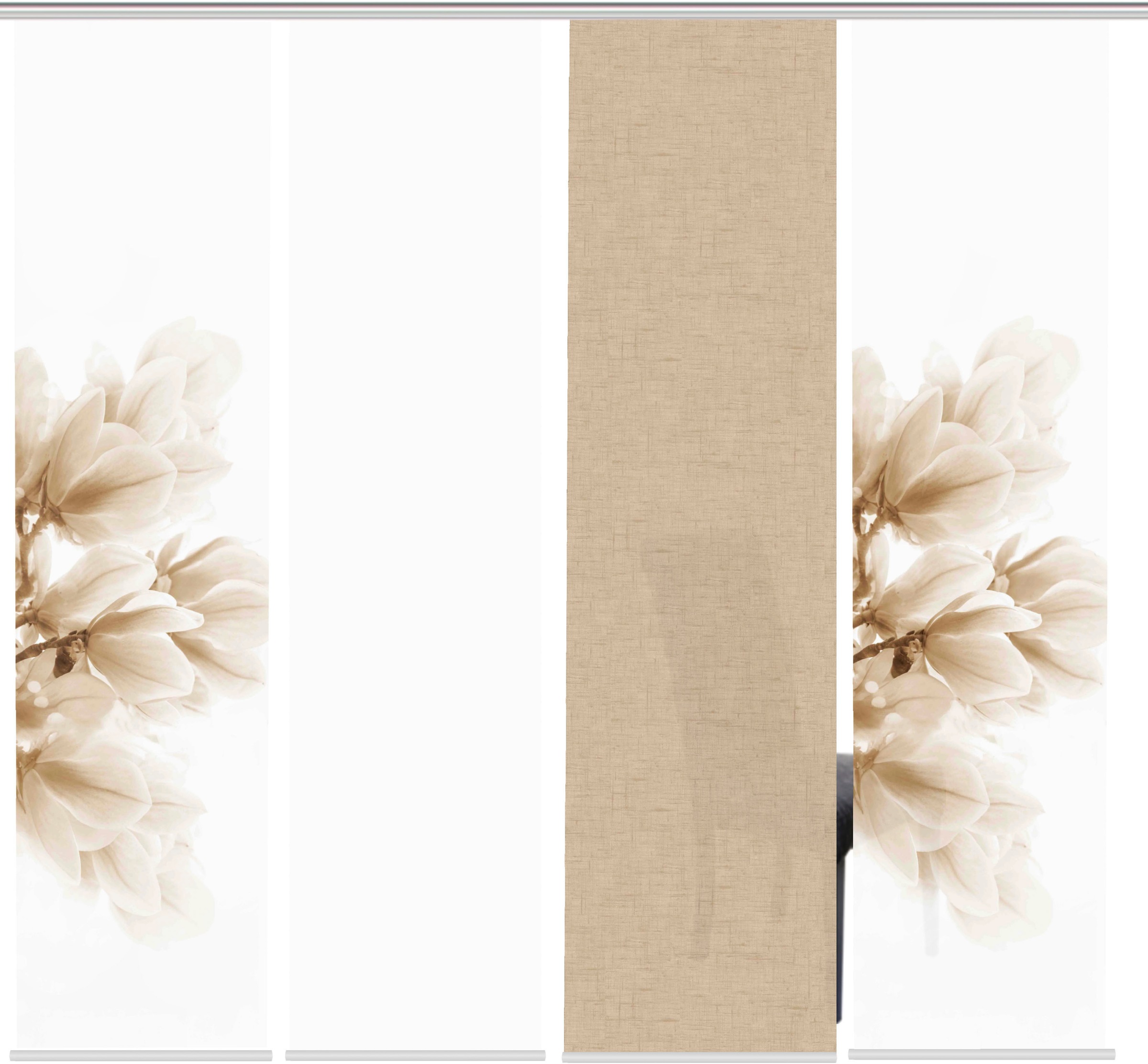 HOME WOHNIDEEN Schiebegardine "KESSI 4er SET" Paneelwagen 4 Stk. tlg. Schie günstig online kaufen