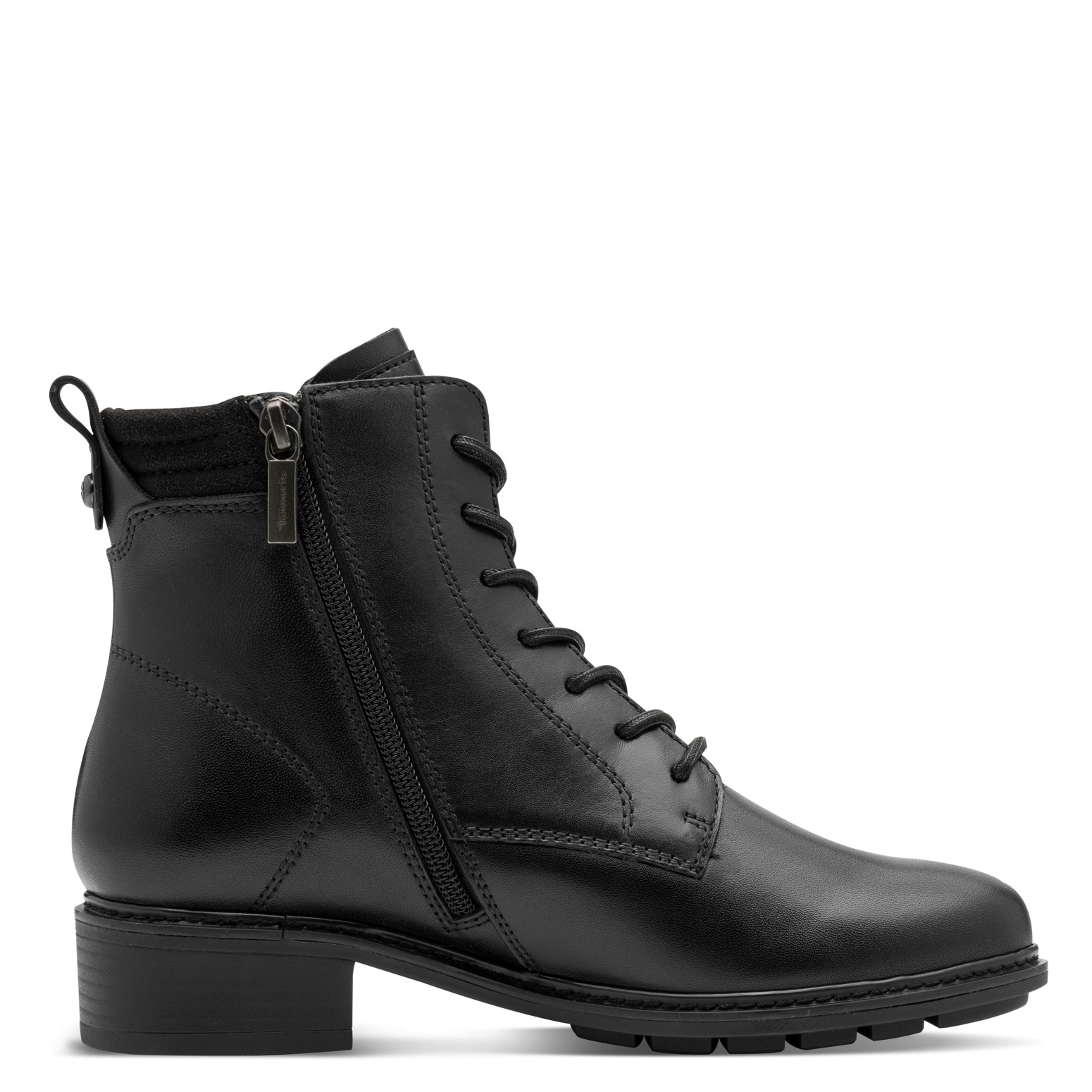 Tamaris Schnürstiefelette  , Blockabsatz, Schnürboots mit Ziernähten und Kontrast-Rahmennaht