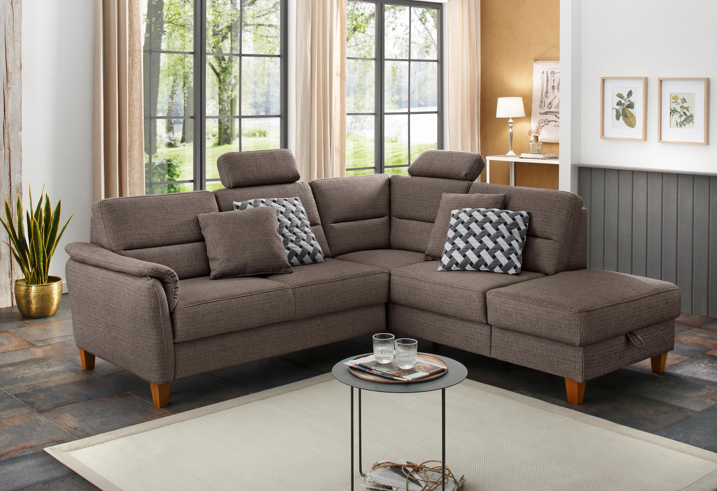 Home affaire Ecksofa "Palmera L-Form, B: 236 cm" optional Bettfunktion & Be günstig online kaufen