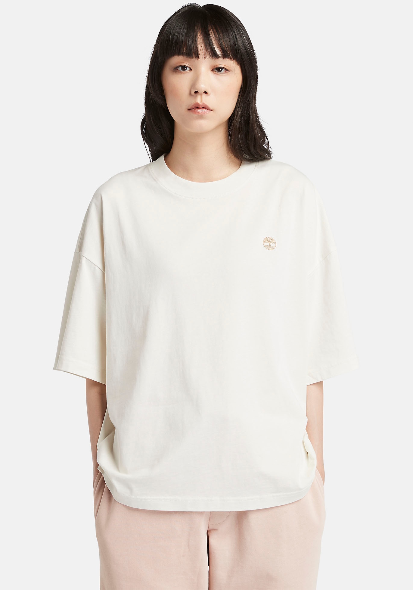 Timberland T-Shirt "DUNSTAN SHORT SLEEVE OVERSIZE TEE" mit Rundhalsausschnitt mit Rippbündchen, aus Baumwolle