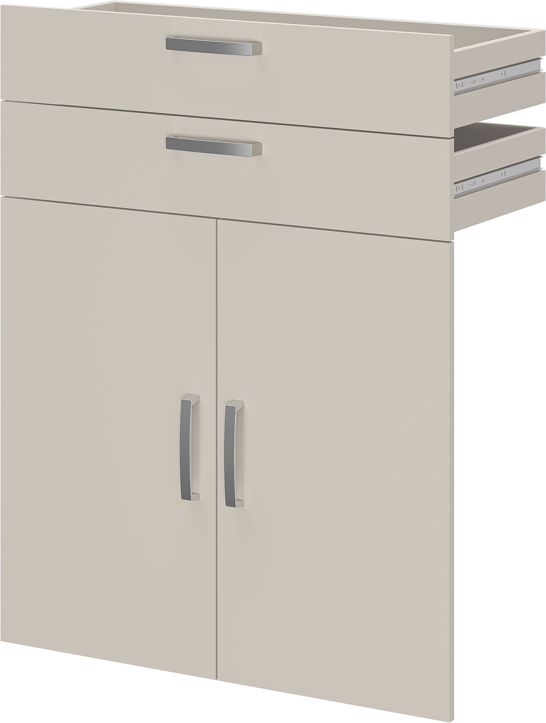Schubkasteneinsatz FMD, B:84cm H:106cm T:35cm, beige, Holzwerkstoff, Schubladen, "Calvi", SET: Türen und Schubkästen