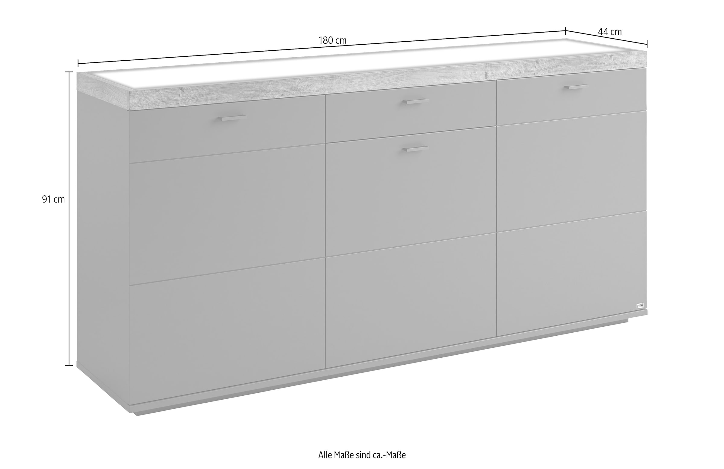 set one by Musterring Sideboard »Lancaster«, In 2 Farben erhältich, mit Bügelgriff, Breite 180cm