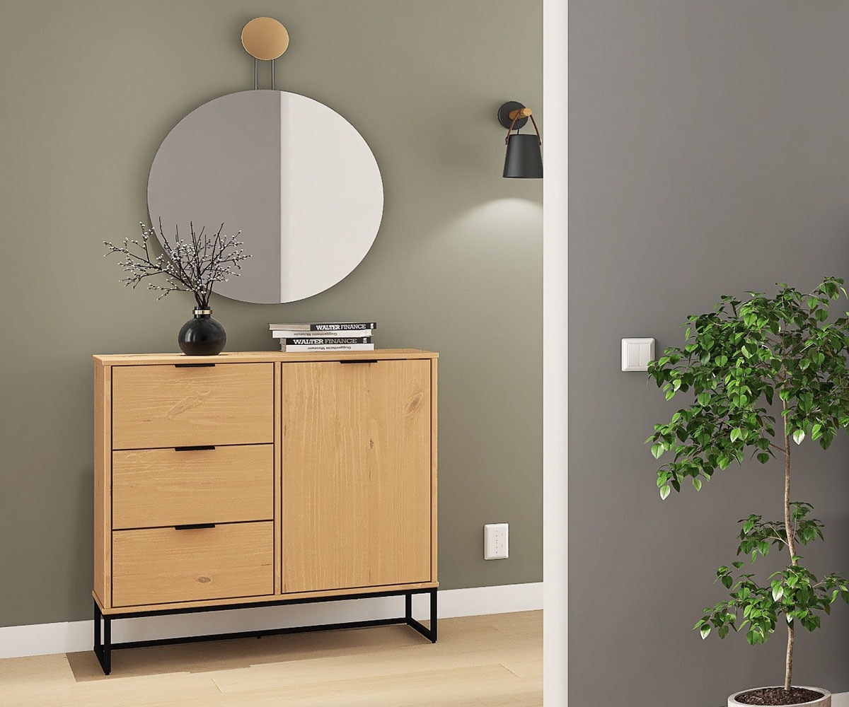 Inter Link Kombikommode »Kommode Vivo« 1 Stk. tlg. Kiefer Massiv, Soft-Close, Industrial Style, BxTxH: 100 x 45 x 80 cm